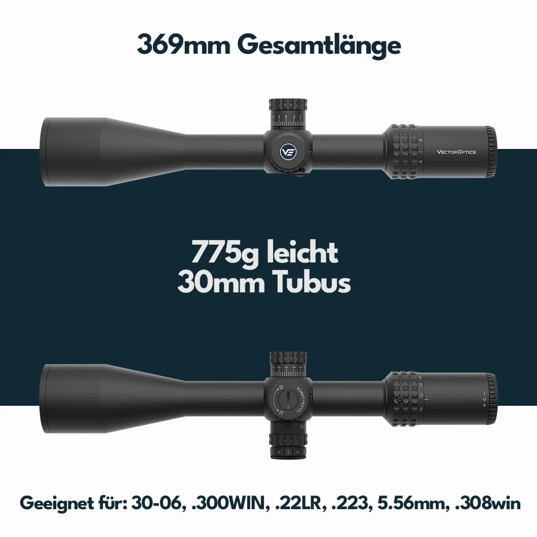 Vector Optics SCFF-57 Sentinel 6-24x50 FFP MOA Occhiali da mira per sport, softair e caccia, fucile ad aria, visiera bersaglio, lunetta di mira per fucile a spruzzo, molti accessori