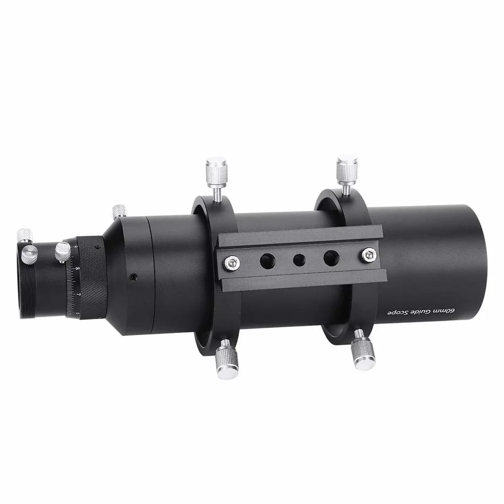 Cannocchiale da ricerca 60mm con lunghezza focale 240mm Focalizzatore in lega di alluminio con doppio focalizzatore elicoidale e staffa per telescopio astronomico