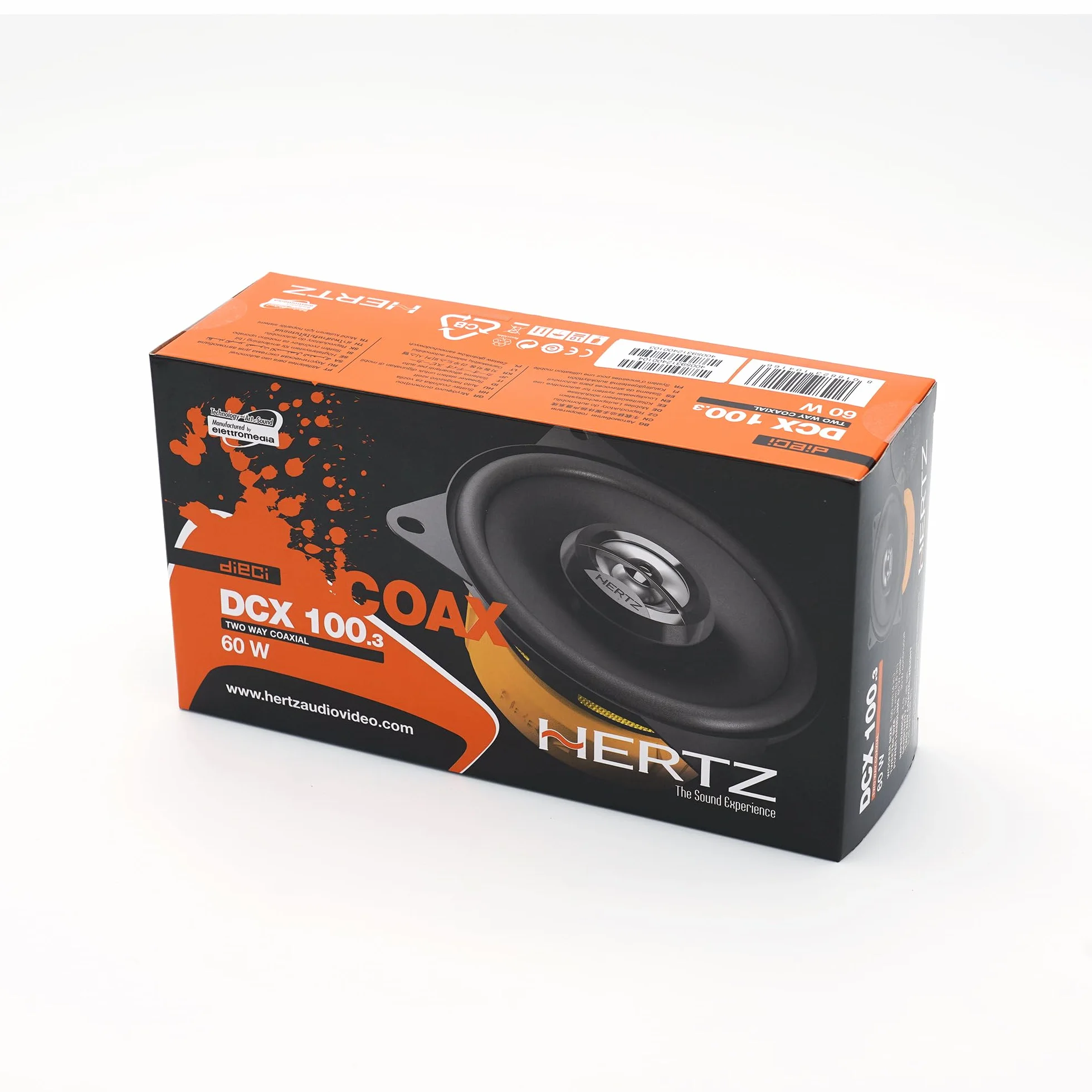 Hertz DCX 100.3 - Coppia di altoparlanti coassiali da 100 mm con tweeter a cupola e woofer in polipropilene con magnete al neodimio - 60W max