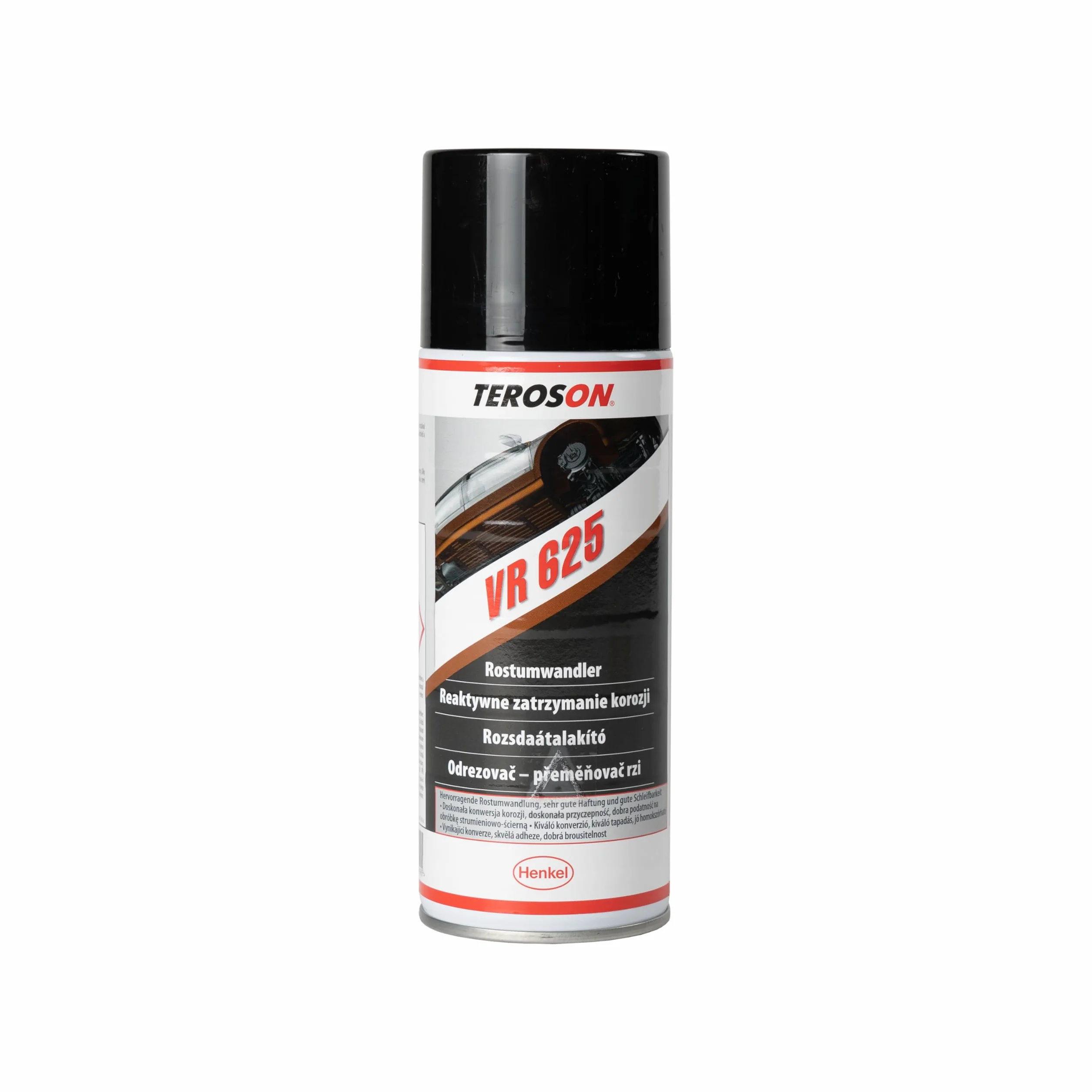 Teroson VR 625 Convertitore di ruggine a base di resine sintetiche, Spray per il trattamento di varie forme di ruggine, Convertitore di ruggine Spray con primer, 1 x 400 ml
