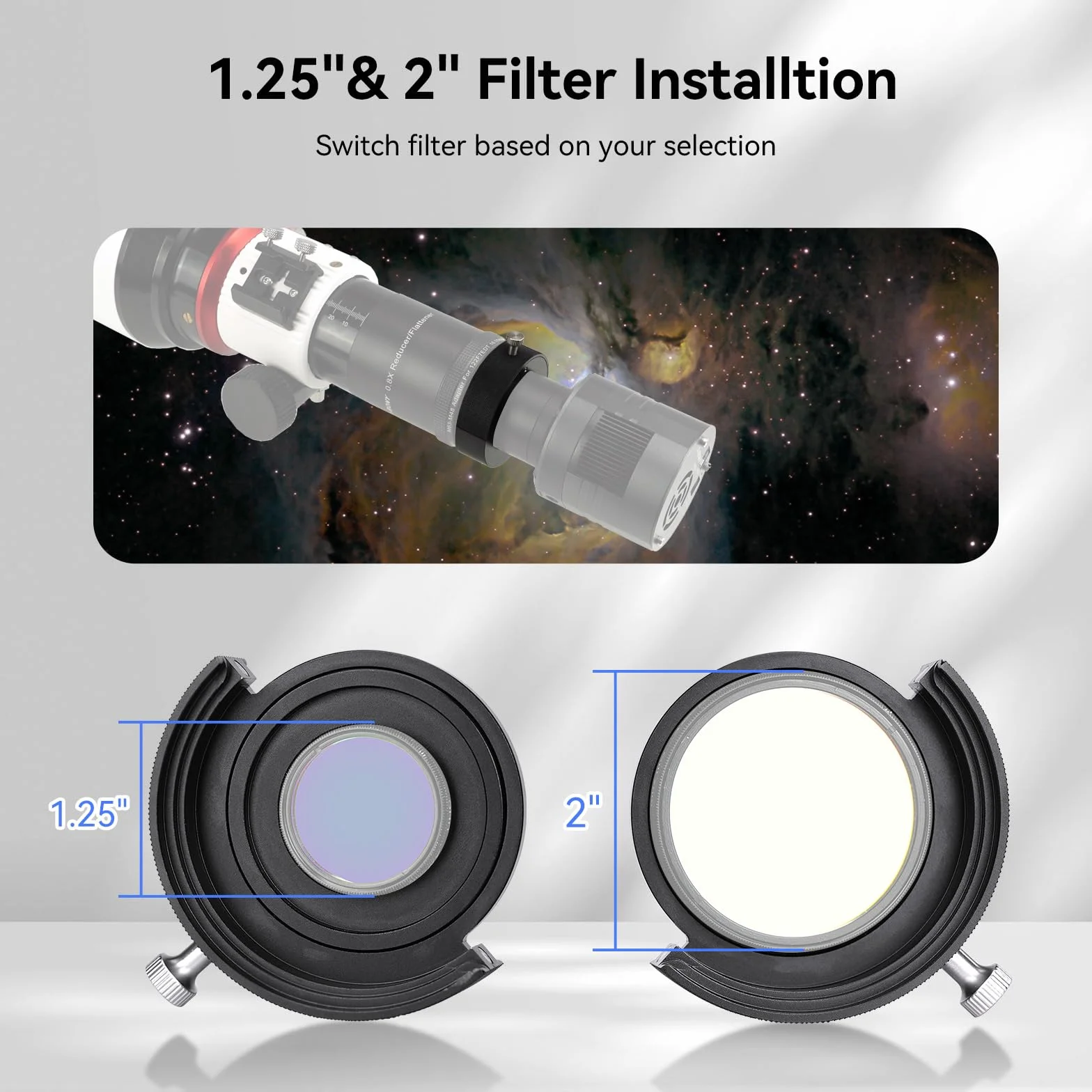 Svbony SV226 Telescopio Cassetto Filtro M42-M48, Ruota Portafiltri Include due Portafiltri da 2" Compatibile con Filtri da 1,25" e 2", per La Fotografia del Cielo Profondo Telescopi Accessori