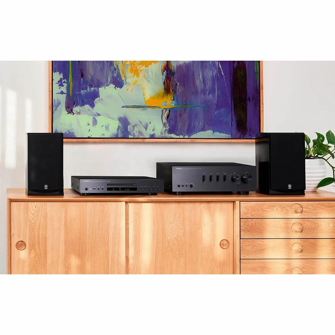 YAMAHA CD-S303BL CD Player Nero con Telecomando, USB, MP3/WMA/LPCM/FLAC, Compatibile con Altoparlante e Cuffie