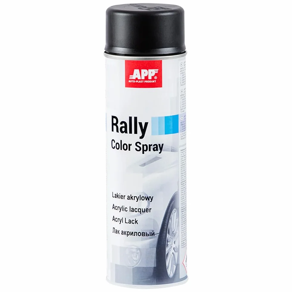 APP Rally Color Spray Nero Opaco 500 ml Vernice Acrilica Alta Copertura