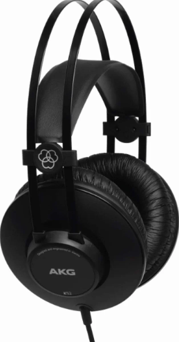 AKG K52 Cuffie da studio chiuse con cavo, adattatori 3,5 mm e 1/4", cavo 3 m - Nero