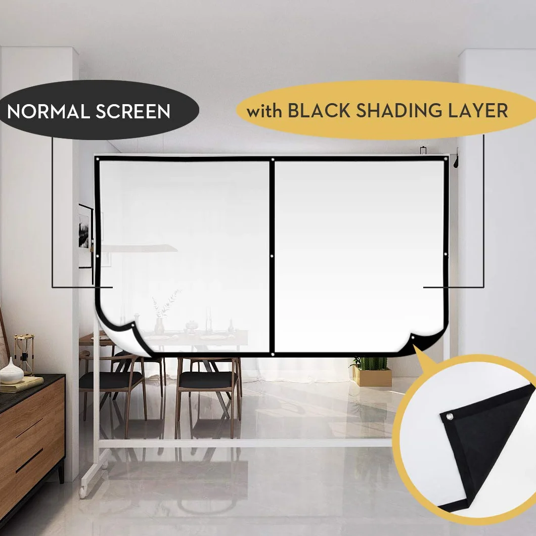 Schermo di Proiezione 150" Schermi di Proiezione Portatile 16:9 HD 4K 3D Pieghevole Lavabile Sfondo Nero per Home Cinema Riunione Aula ed Aria Aperta