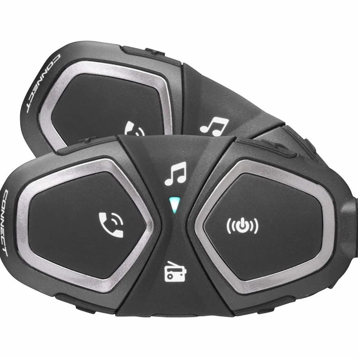 INTERPHONE CONNECT HD - Doppio - Interfono Casco Moto Auricolari Stereo Alta Fedeltà 40mm, Uso Pilota - Pilota, Distanza 300 Mt, Autonomia 12 Ore, Radio, GPS, TFT, Impermeabile IPX67