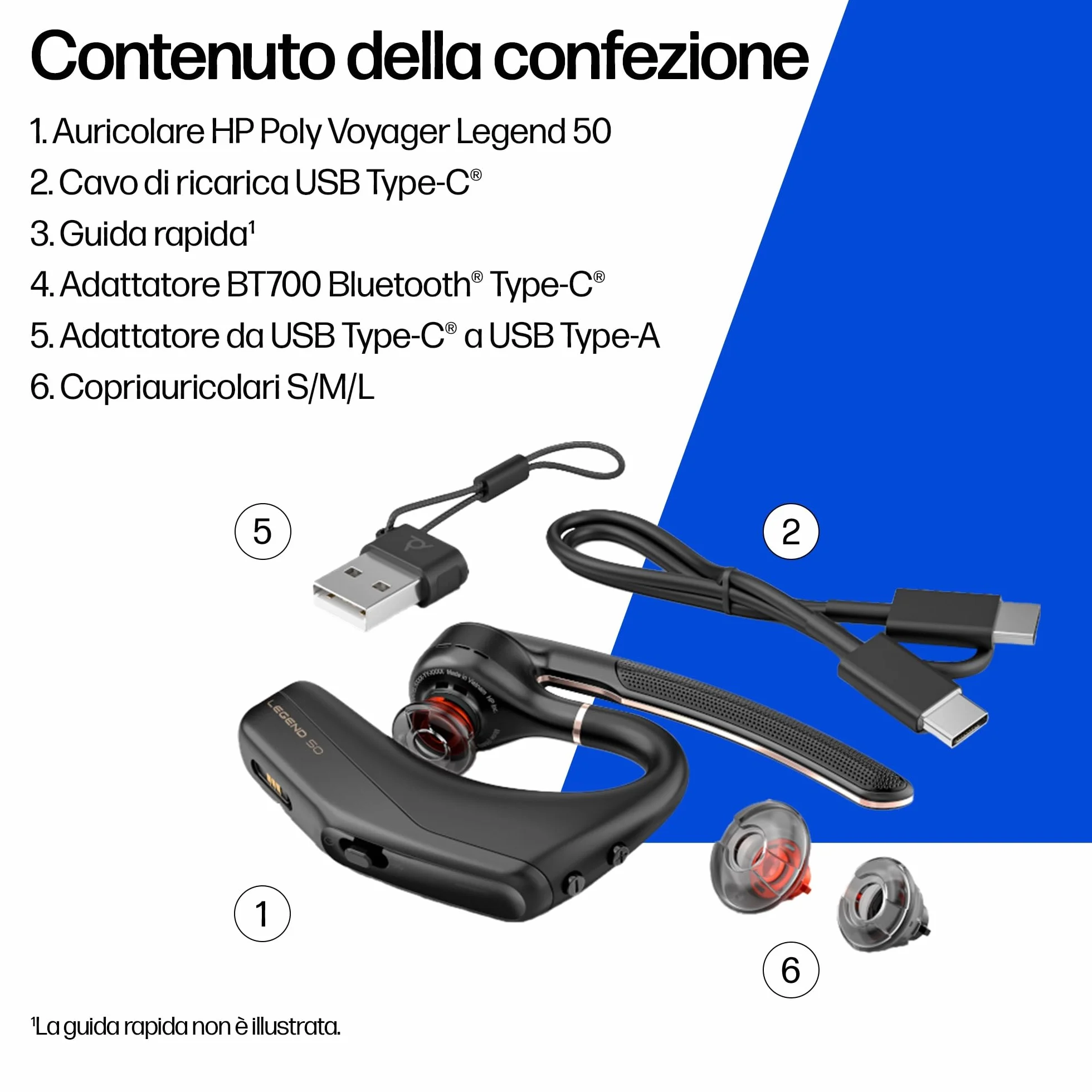Poly Voyager Legend 50 Headset AV4N9AA con microfoni a cancellazione del rumore, tecnologia WindSmart e design ergonomico