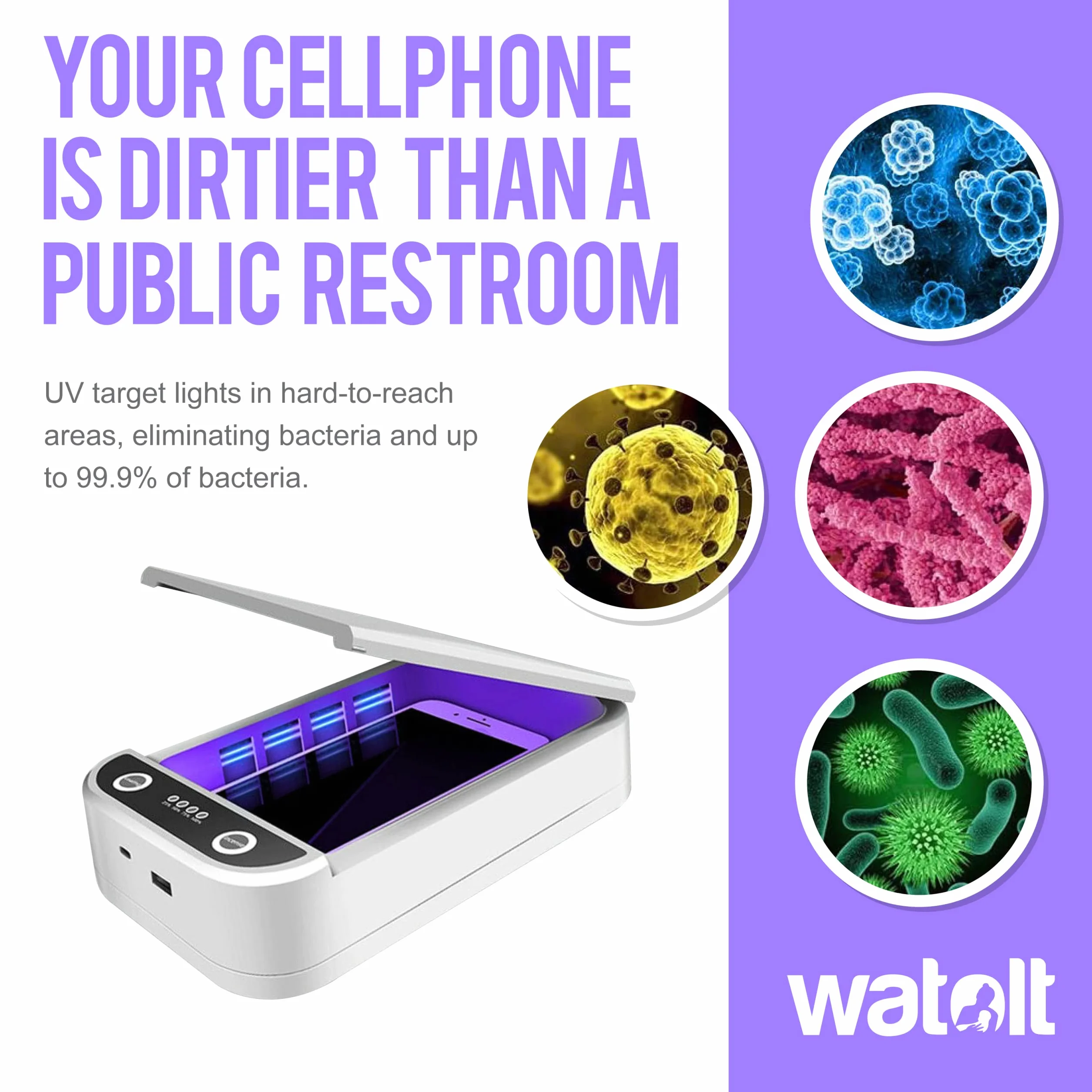 Sterilizzatore con luce UV, scatola per la sterilizzazione di telefoni cellulari, smartphone e iPhone