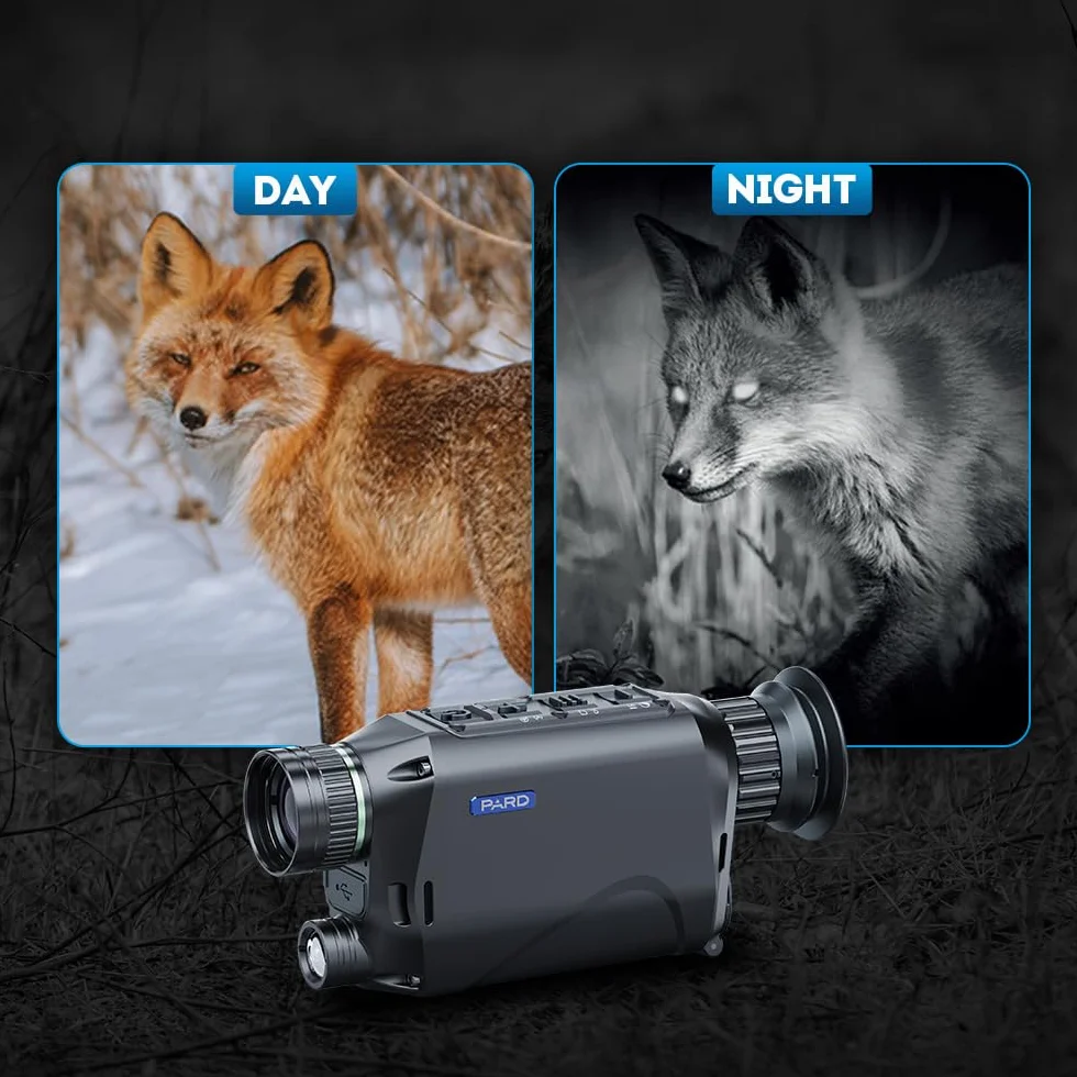PARD Visione notturna monoculare, occhiali digitali visore notturno per osservazione della fauna selvatica, caccia e attività all'aperto. Illuminatore IR da 200 m, foto e video, WiFi. NV009-850nm