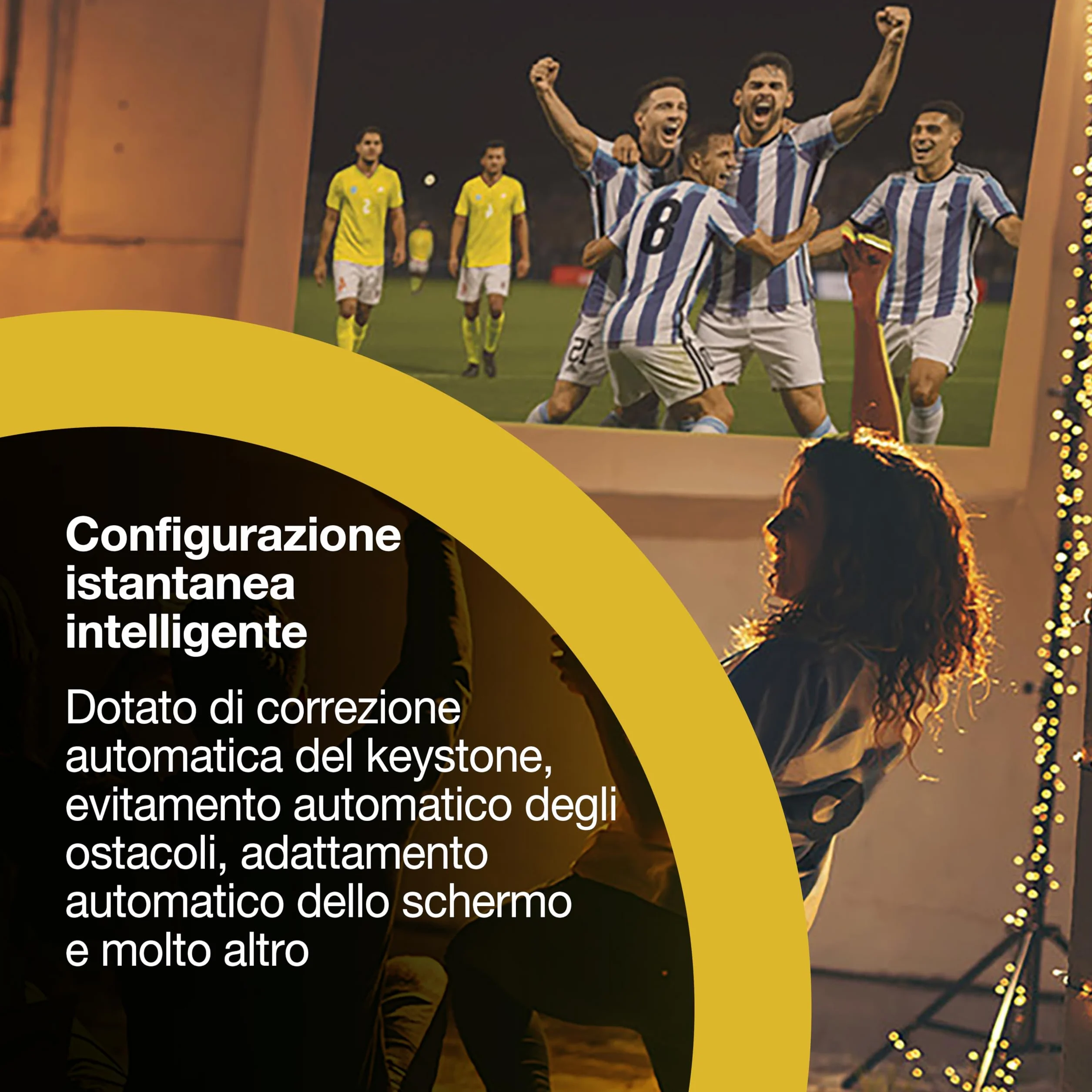 Epson Lifestudio Plus EF-72 | Videoproiettore per Smart TV portatile 4K PRO-UHD | 1.000 lumen | 3LCD x RGB-LED | Sound by BOSE| Google TV | Configurazione semplice | Display 150'' | Garanzia 5 anni