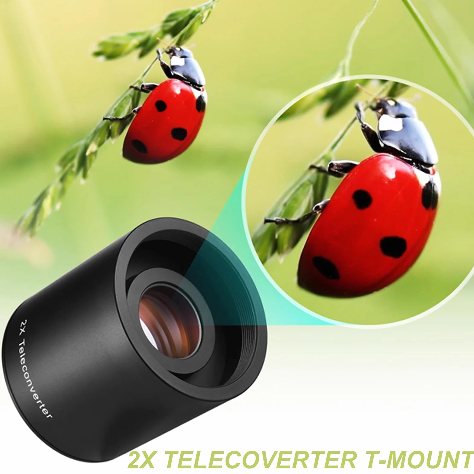 Teleconvertitore 2X per Obiettivo T2 Mount 420-800mm 650-1300mm 500mm 800mm 900mm, Convertitore di Lenti di Ingrandimento 2X