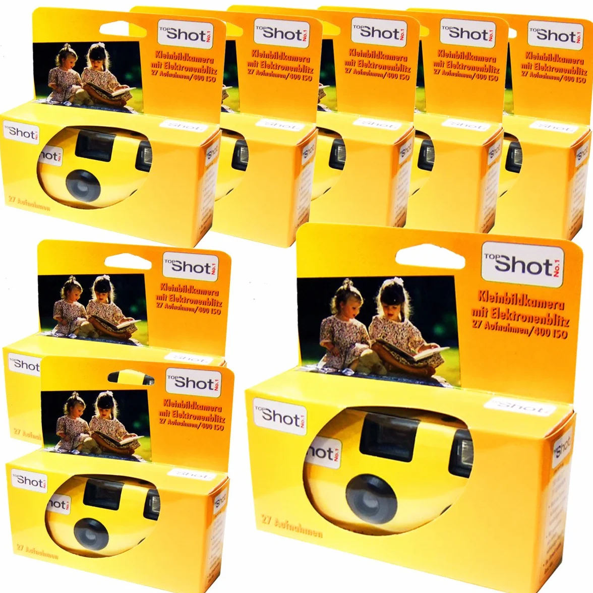 TopShot 400 fotocamera usa e getta con flash integrato (pacchetto con 8 fotocamera, 27 immagini)