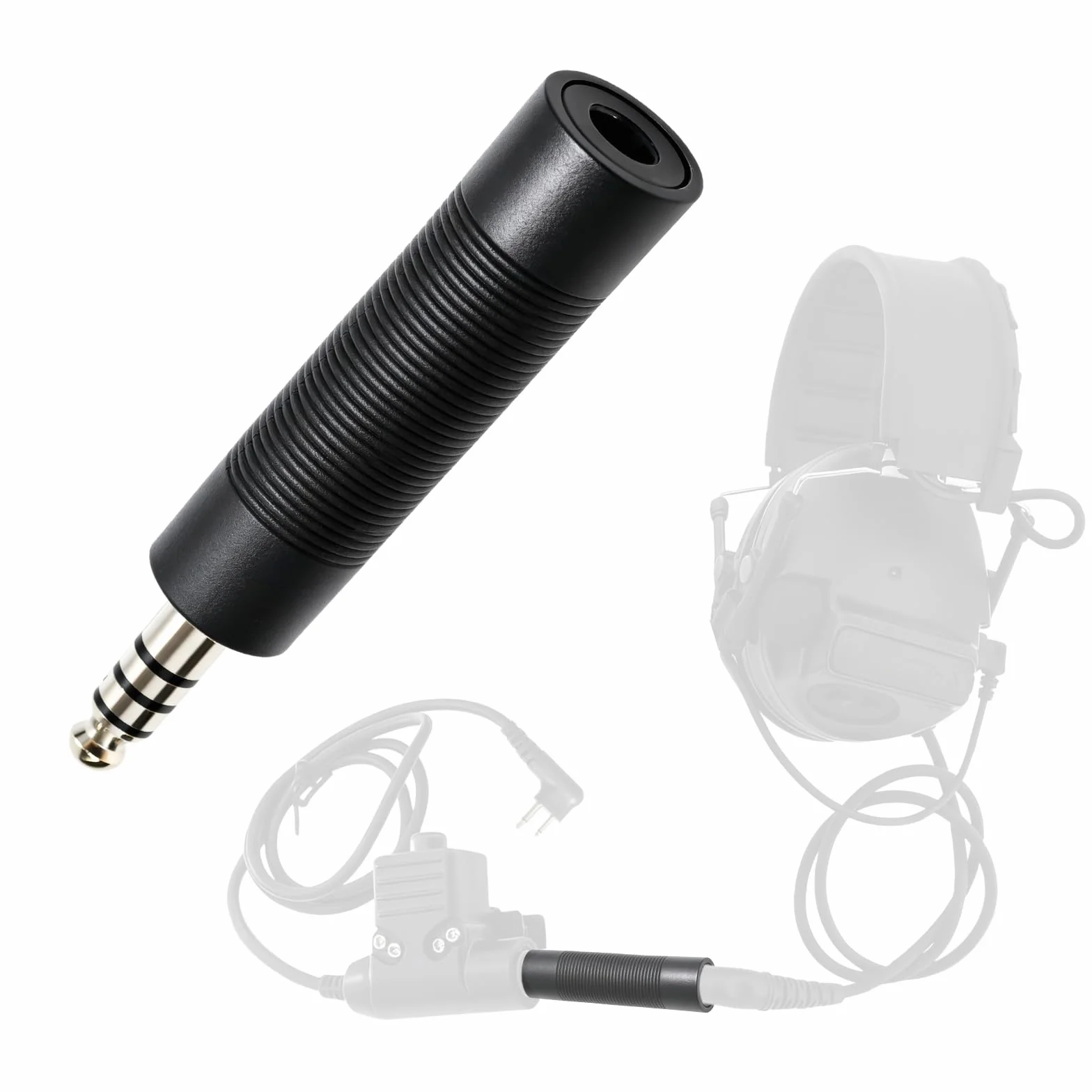 Adattatore per cuffie militari a civili, cavo adattatore PTT U-174 da militare a civile, trasforma le cuffie militari/NATO versione PTT/tattica per compatibile con adattatore Ptt civile o
