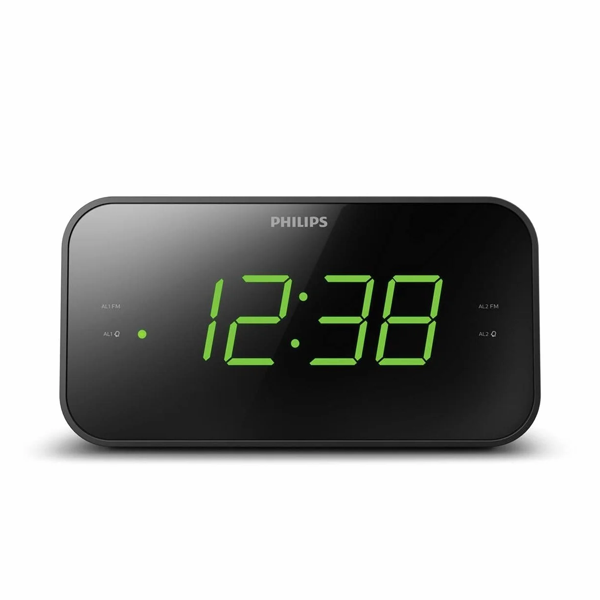 PHILIPS Sveglia Radio Digitale Doppio Allarme Sleep Timer Snooze Portatile Batteria Backup Nero Ampio Display