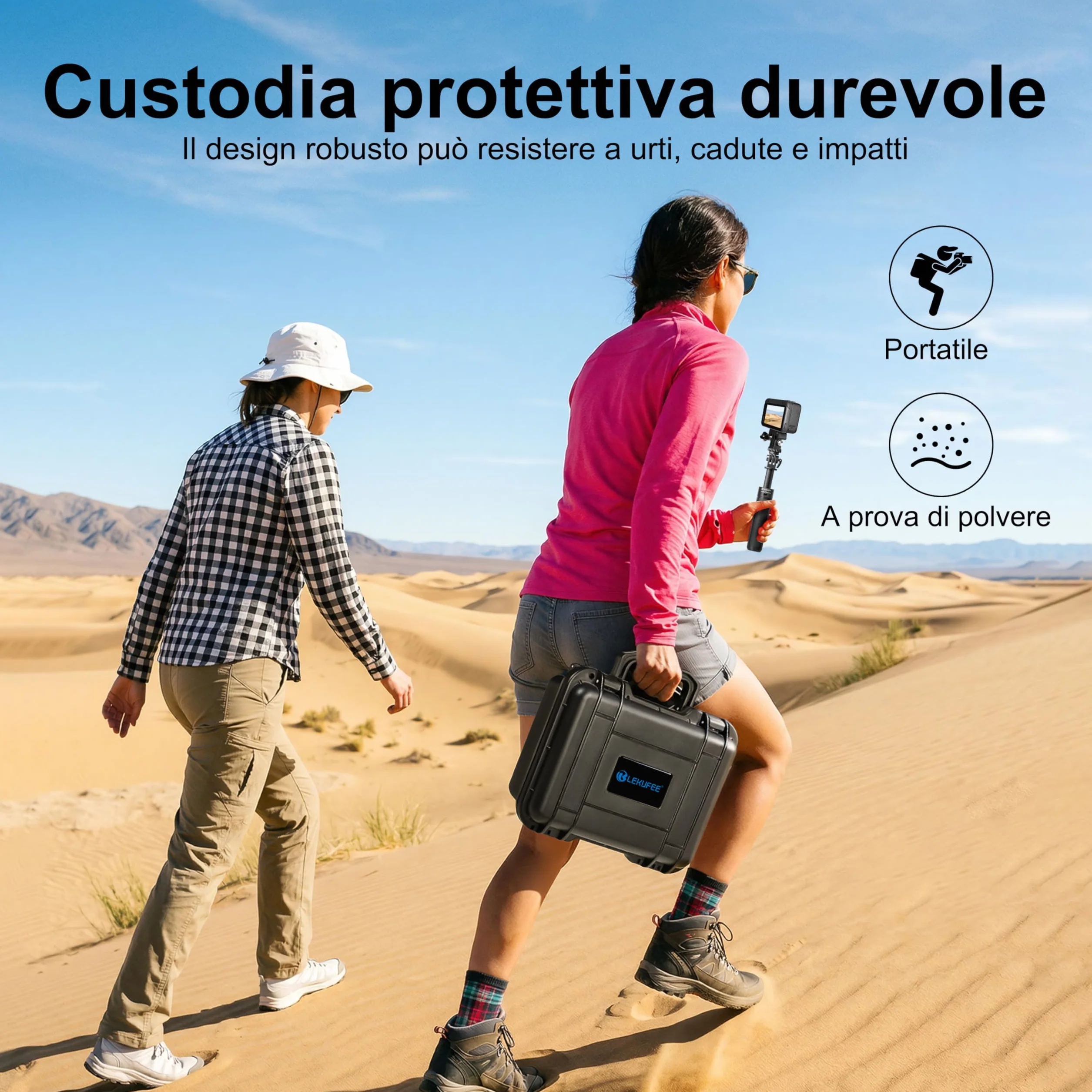 LEKUFEE Custodia Rigida Impermeabile per Insta360 Ace Pro 2/Insta360 Ace Pro/Insta360 Ace Action Cam e Insta360 Ace Pro accessori (Solo Valigia)