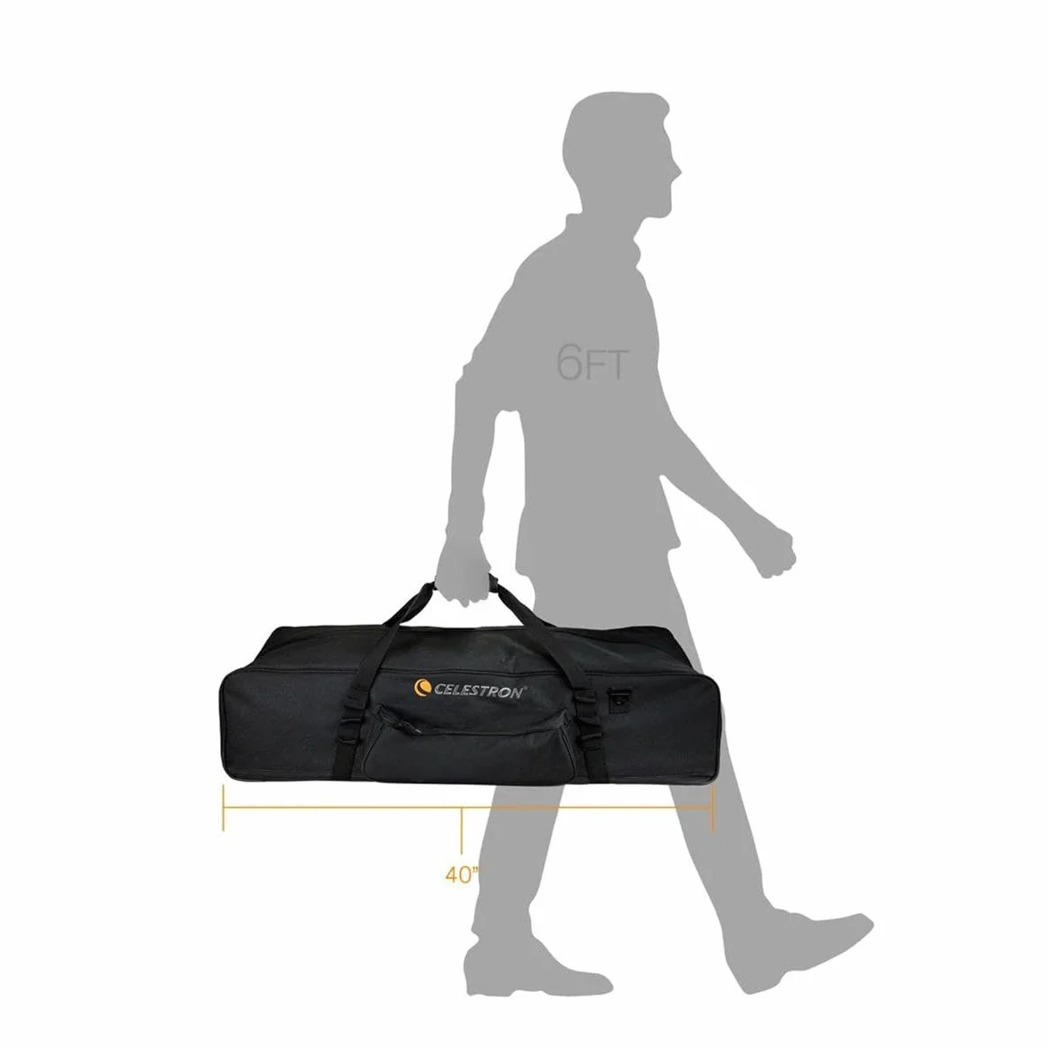 Celestron 94025 Sacca telescopio kit completo 40” – Custodia per conservazione e trasporto di telescopio, montatura, treppiede e accessori con pareti imbottite e sacca per accessori bonus, Nero