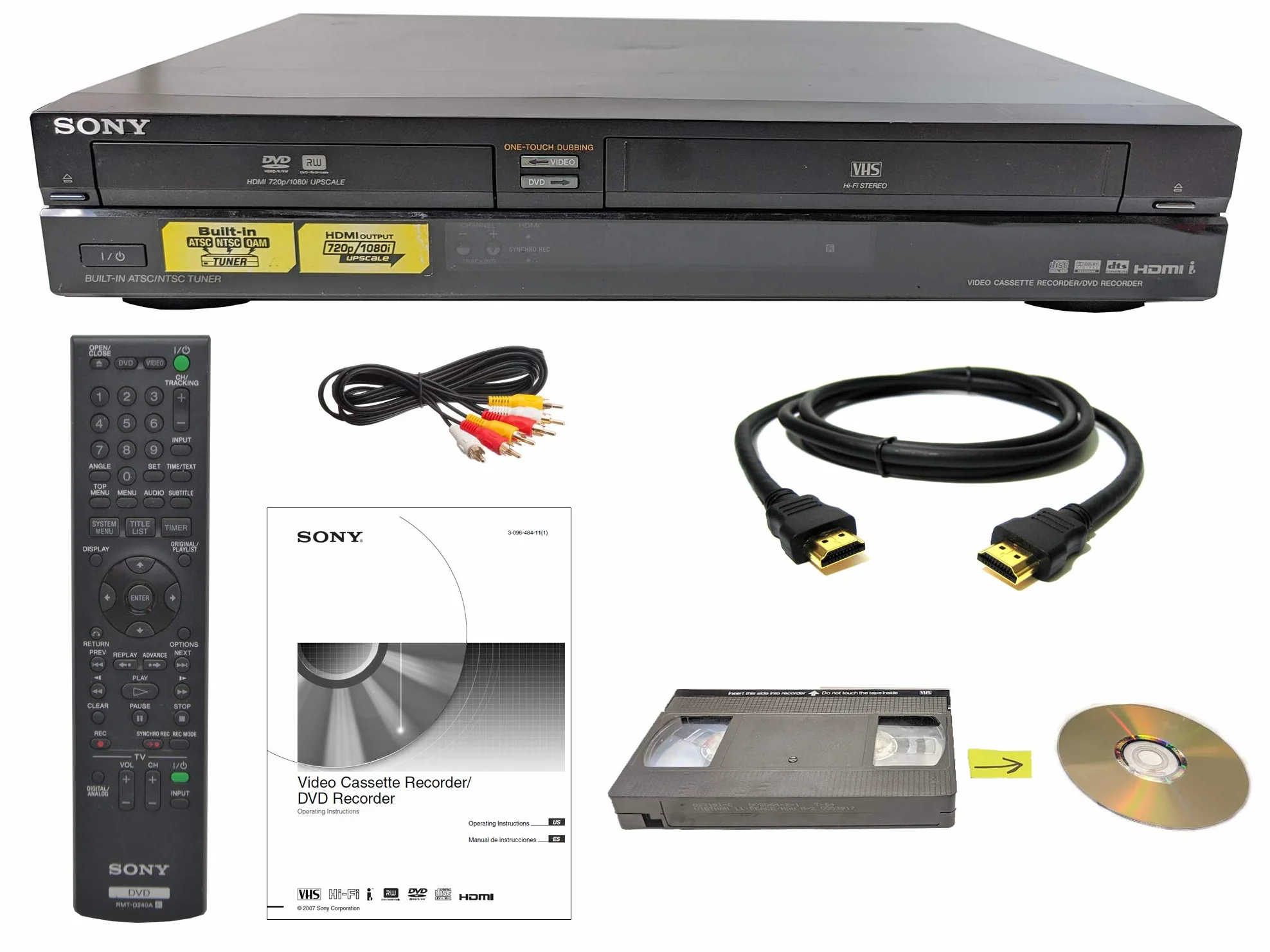 Sony VHS Combo al masterizzatore DVD VCR con telecomando, HDMI