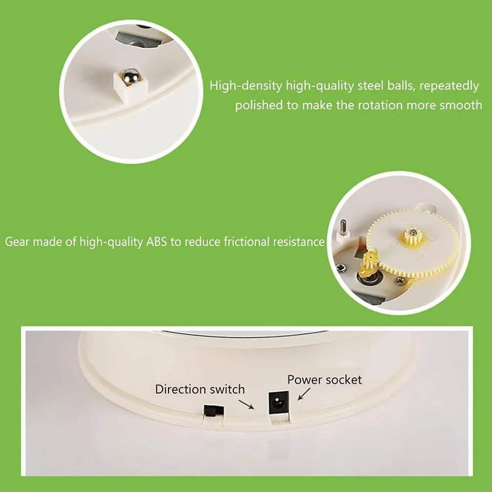 BYERZ Espositore Giradischi elettrico rotante con luce LED colorata Base di controllo automatico della velocità Tavolo Still Life Riprese video dal vivo
