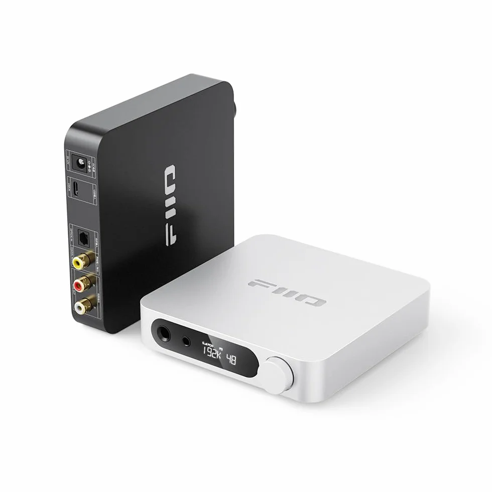 FIIO K11 - Cuffie da scrivania da 1400 W DAC e amplificatore 384 kHz/24 bit DSD256 per audio/PC domestico/PC da 6,35 mm/4,4 mm/RCA/coassiale/ottico (argento)