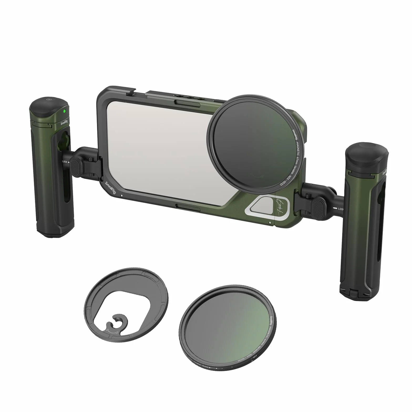 SMALLRIG x Brandon Li Mobile Video Kit per iPhone 15 Pro Max con Maniglie a Sgancio Rapido Wireless, Filtro VND Magnetico da 67 mm Migliorato, Adattatore per Filtro da 67 mm - 4407B