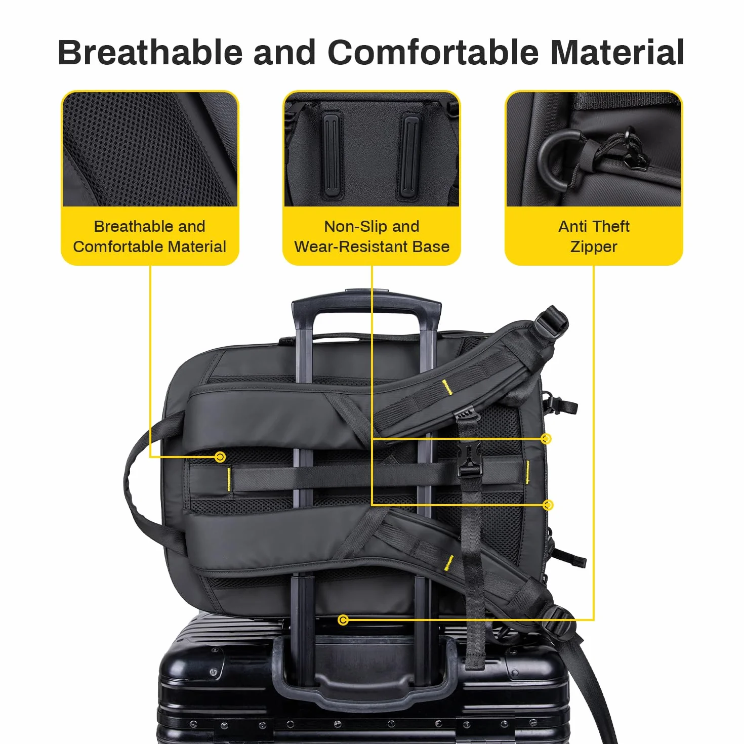 RaLeno 25 L+5 L Zaino per fotocamera, custodia rigida impermeabile con 5L scomparto frontale espandibile per fotocamera DSLR SLR Mirrorless, compatibile con drone DJI Mavic / 16 laptop/treppiede