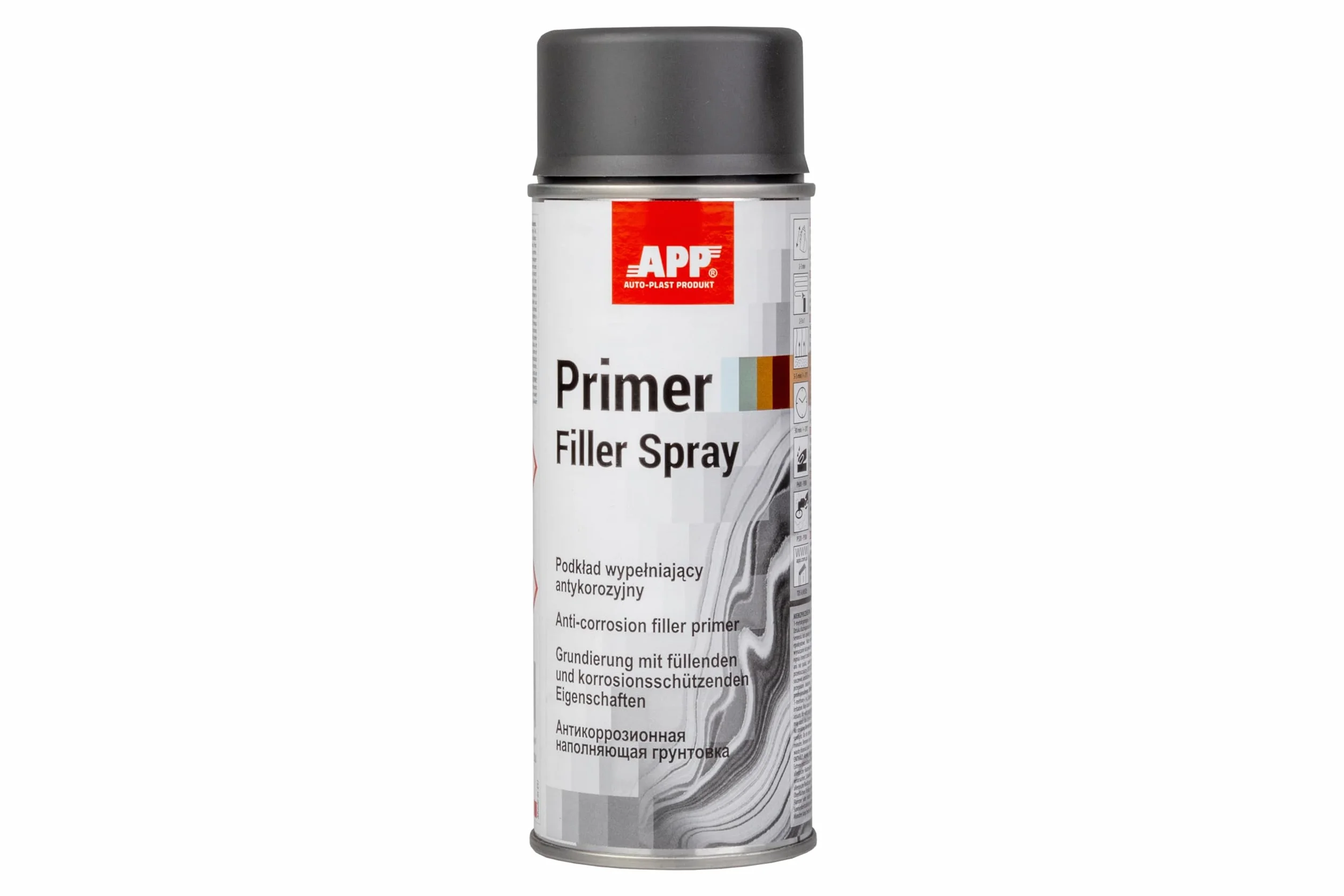 APP Primer Filler Antiruggine per Auto 400 ml Grigio Scuro