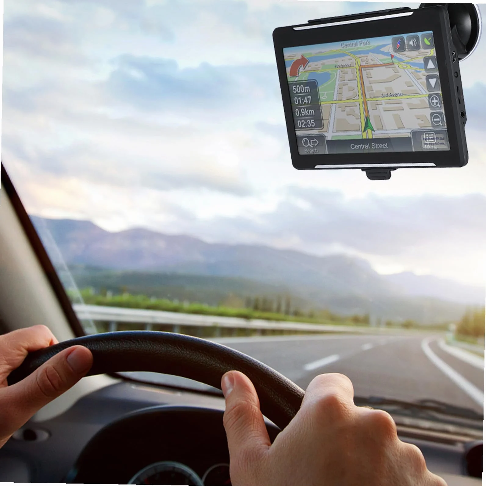Navigatore Gps Per Auto Da 7 Pollici Touch Screen Lcd, Trasmettitore Fm Integrato e Correzione Intelligente Del Percorso, Compatto Per Veicoli e Camion