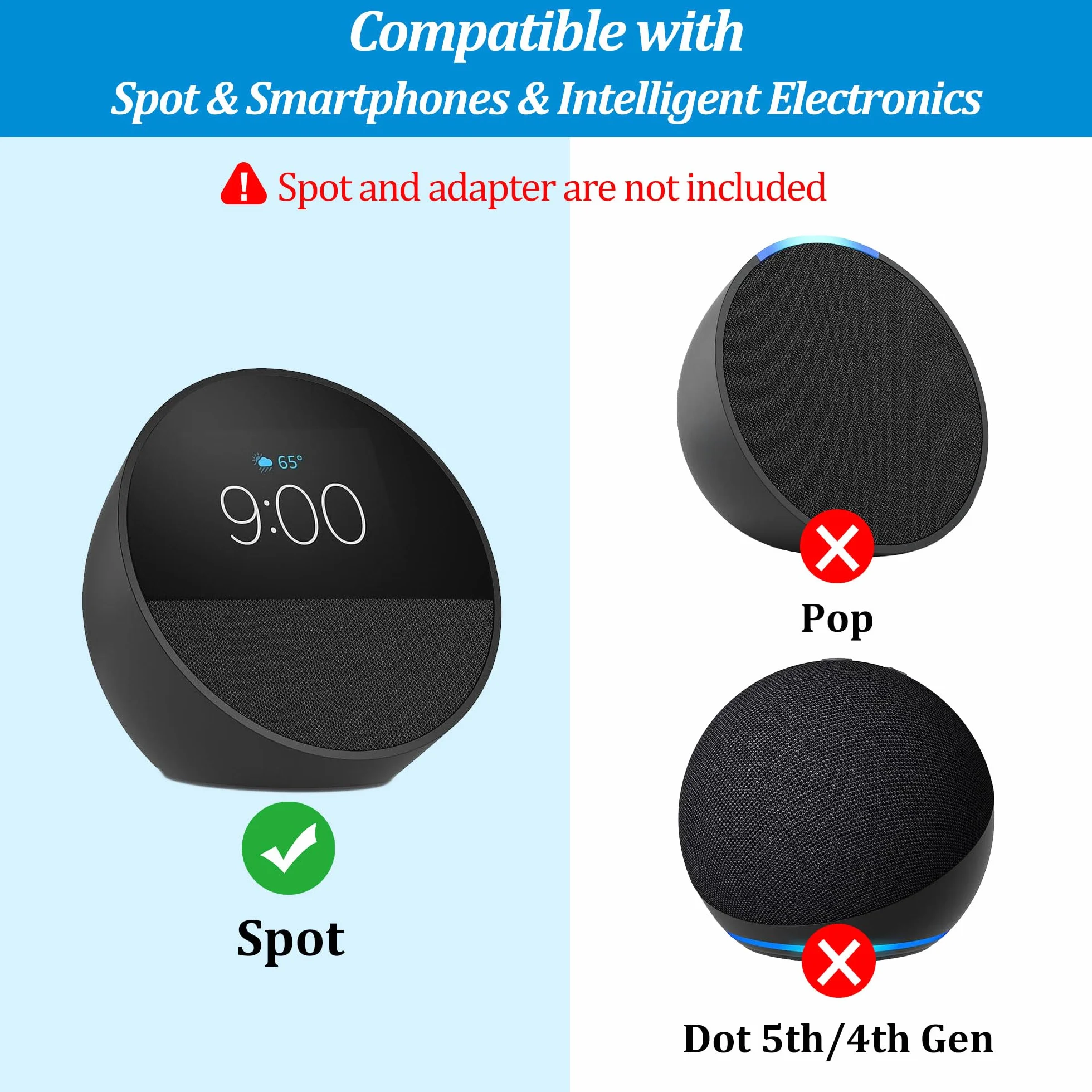 PlusAcc Batteria per Spot - Dock Ricarica Portatile con Porta di Uscita USB-C, Accessorio da Tavolo per iPhone e Spot (Spot Non Incluso) (Nero)