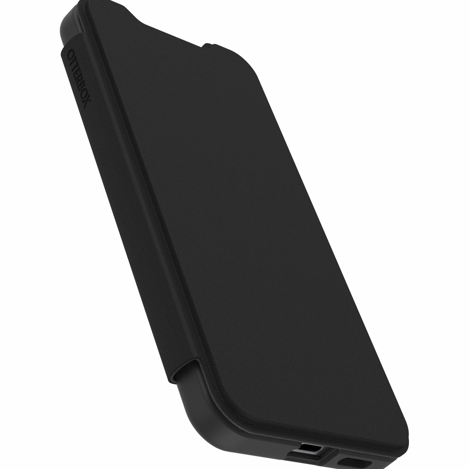 OtterBox Cover React Series Folio per Samsung Galaxy S25, resistente a shock e cadute, slot carte di credito, testata a norme MIL STD 810G, Trasparente/Nero