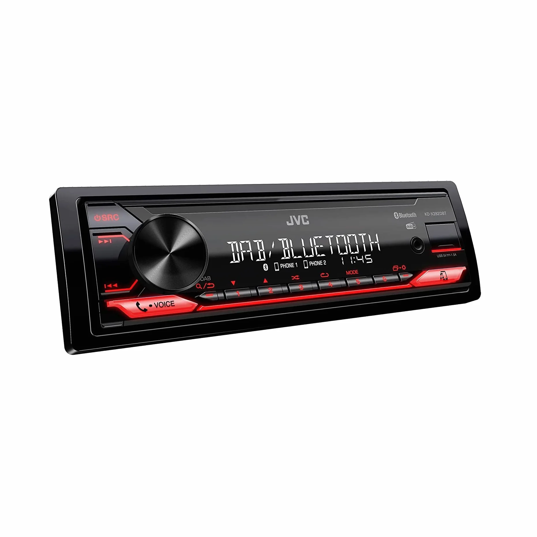 JVC KD-X282DBT Autoradio Bluetooth Digital Media Receiver DAB+ Streaming Audio USB AUX Nero