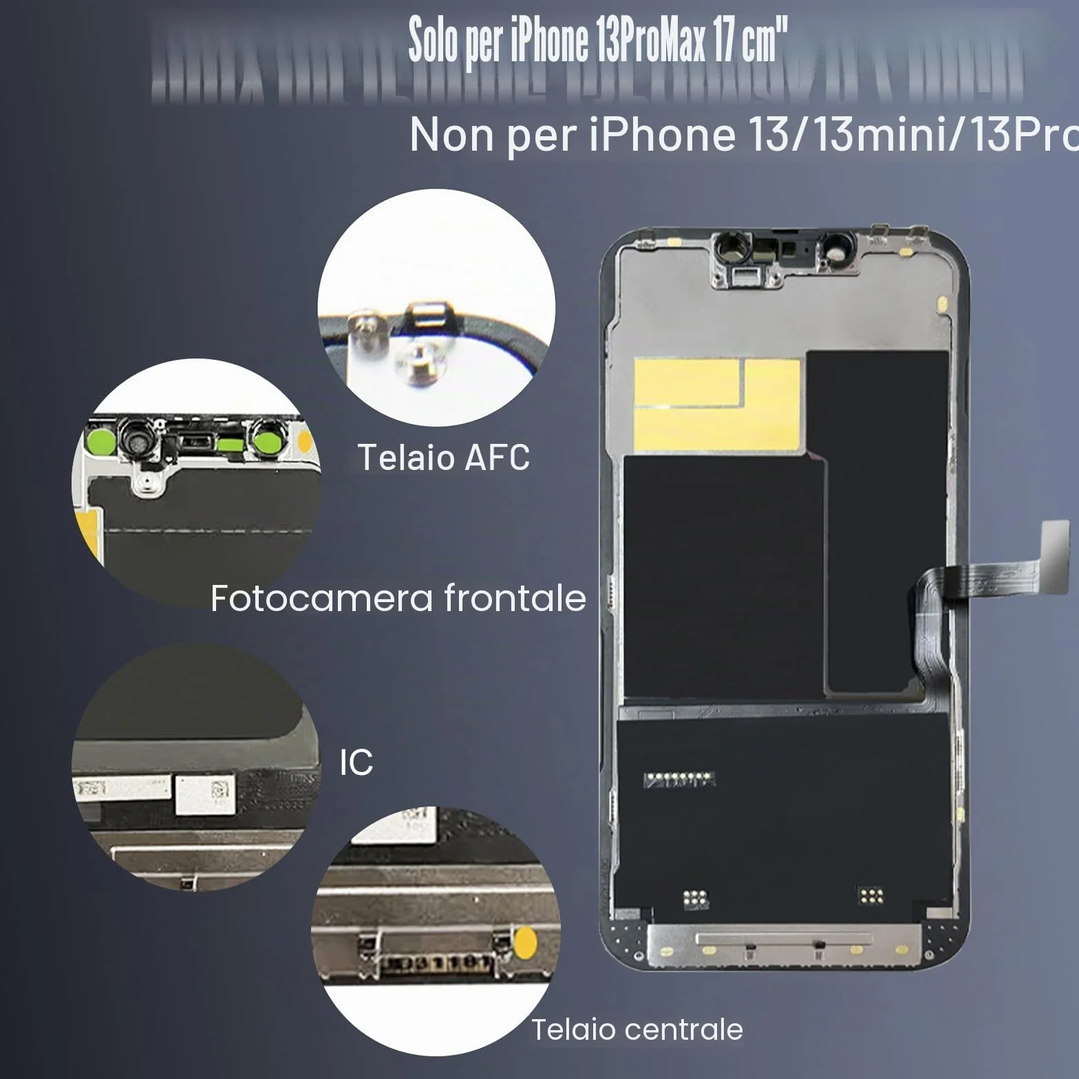 per iPhone 13 PRO Max Sostituzione dello Schermo LCD 6,7 Pollici Gruppo digitalizzatore del Display Schermo tattile,con Strumento di Riparazione del Gruppo Telaio