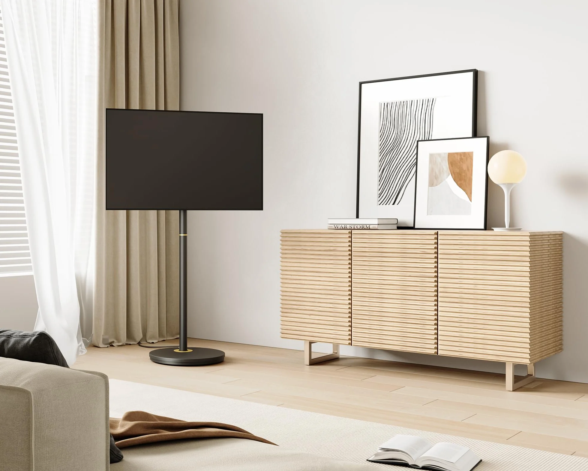FITUEYES Supporto TV da Pavimento per 24" - 48" Televisore Portatile con Ruote Massima 20 kg Regolazione Altezza Massimo VESA 200 * 200mm Serie Master