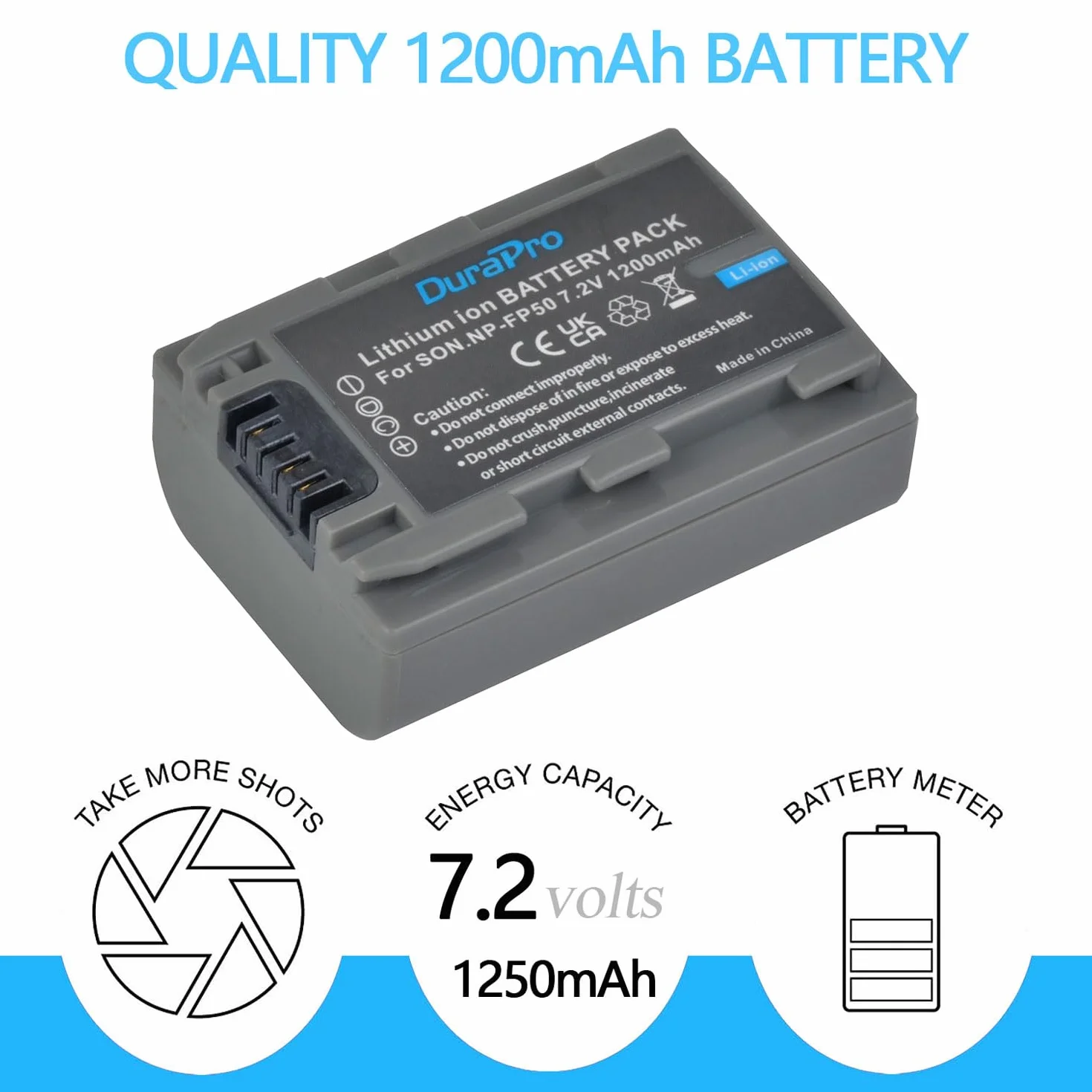 DuraPro 2 batterie NP-FP50 + caricatore LCD Dual USB per Sony NP-FP50 NP-FP30 DCR-DVD203E, DCR-DVD205, DCR-DVD205E, DCR-DVD304E, DCR-DVD305, DCR-DVD305E, DCR-DVD403, DCR-HC96 DCR-SR30 DCR-SR40