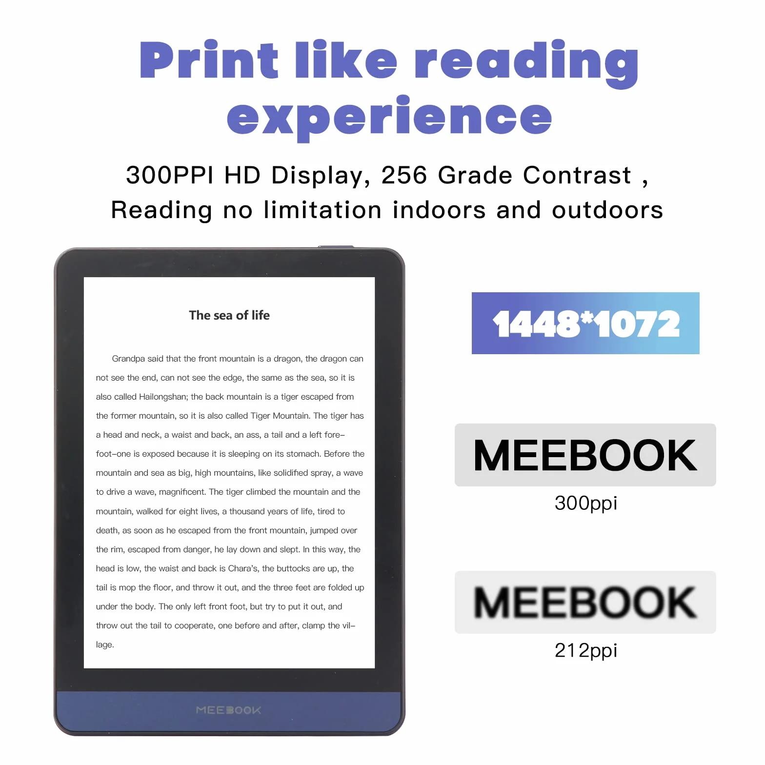 Meebook E-Reader M6 | 6' Eink Carta Schermo 300PPI | intelligente regolabile | Android 11 | Ouad Core | Libri audio|Google Play Store | 3GB+32GB di spazio di archiviazione | Slot Micro-SD | Viola