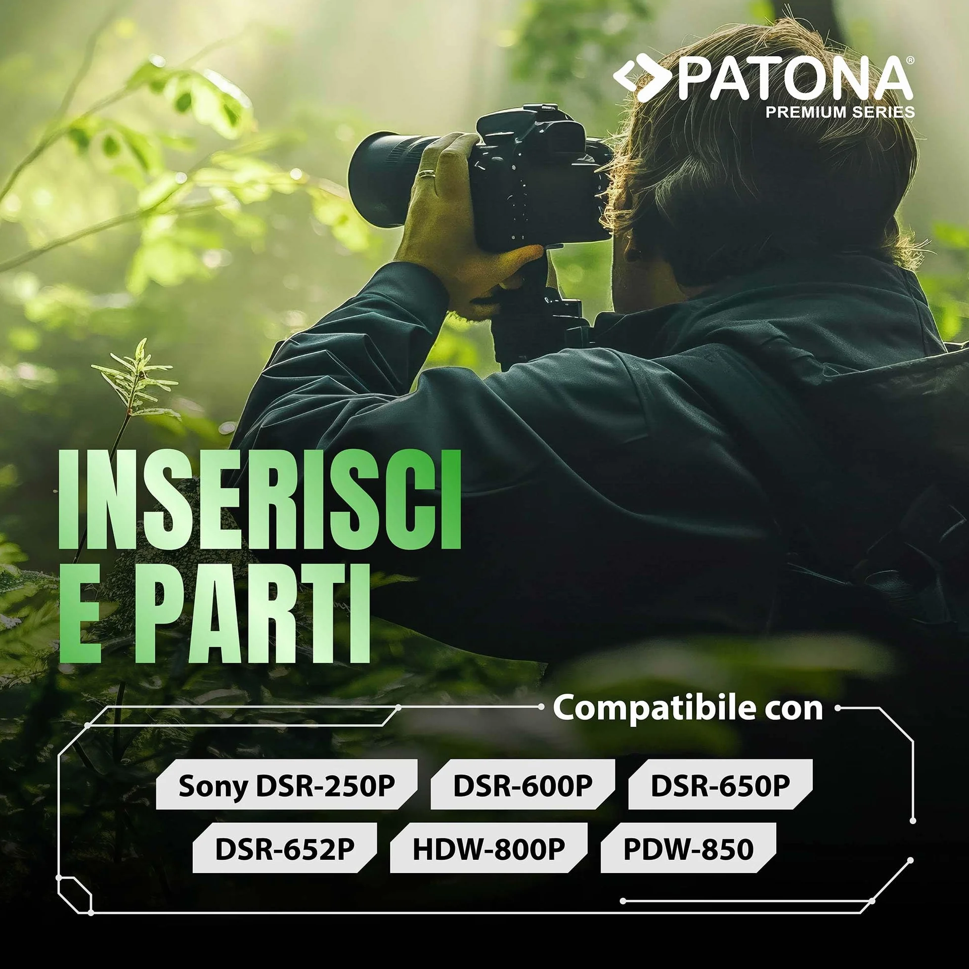 PATONA Premium Batteria V-Mount 190Wh (14,4V 13200mAh) – sostituisce Sony BP-190WS BP-GL95 BP-GL65 – con D-Tap e uscita USB, indicatore LED – per camcorder broadcast, URSA e luci video