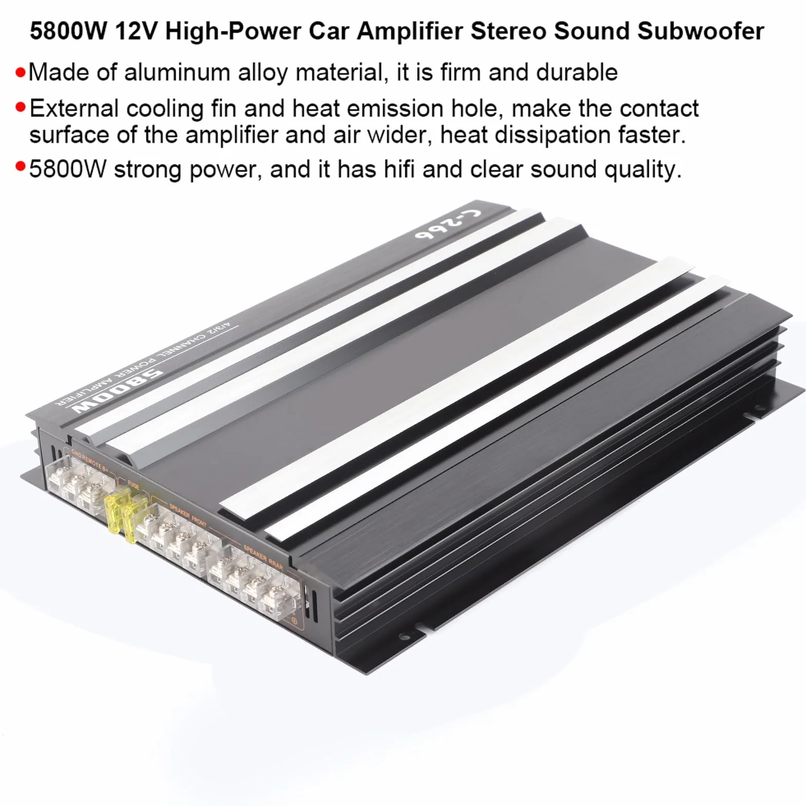 prime car amps. + Amplificatore a gamma completa 5800 W 12V Amplificatore per auto Amplificatore ad alta Hi-Fi audio portatile audio stereo Subwoofer