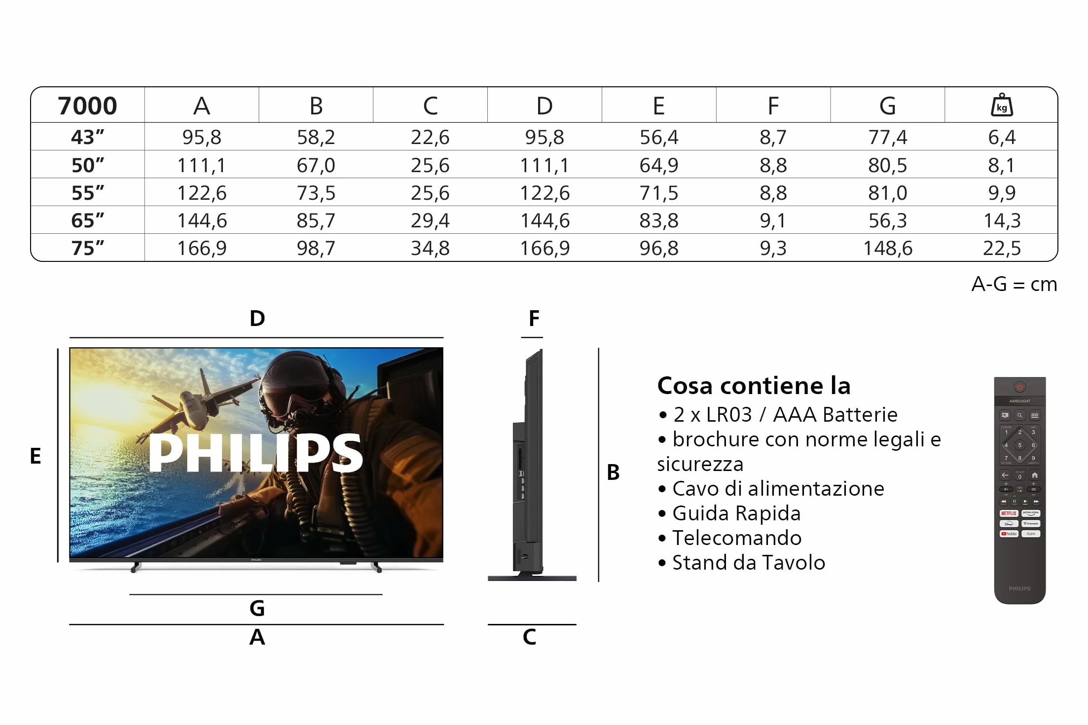 PHILIPS 50PUS7000 4K LED Smart TV 50 pollici Titan OS Pixel Precise Ultra HD Dolby Atmos