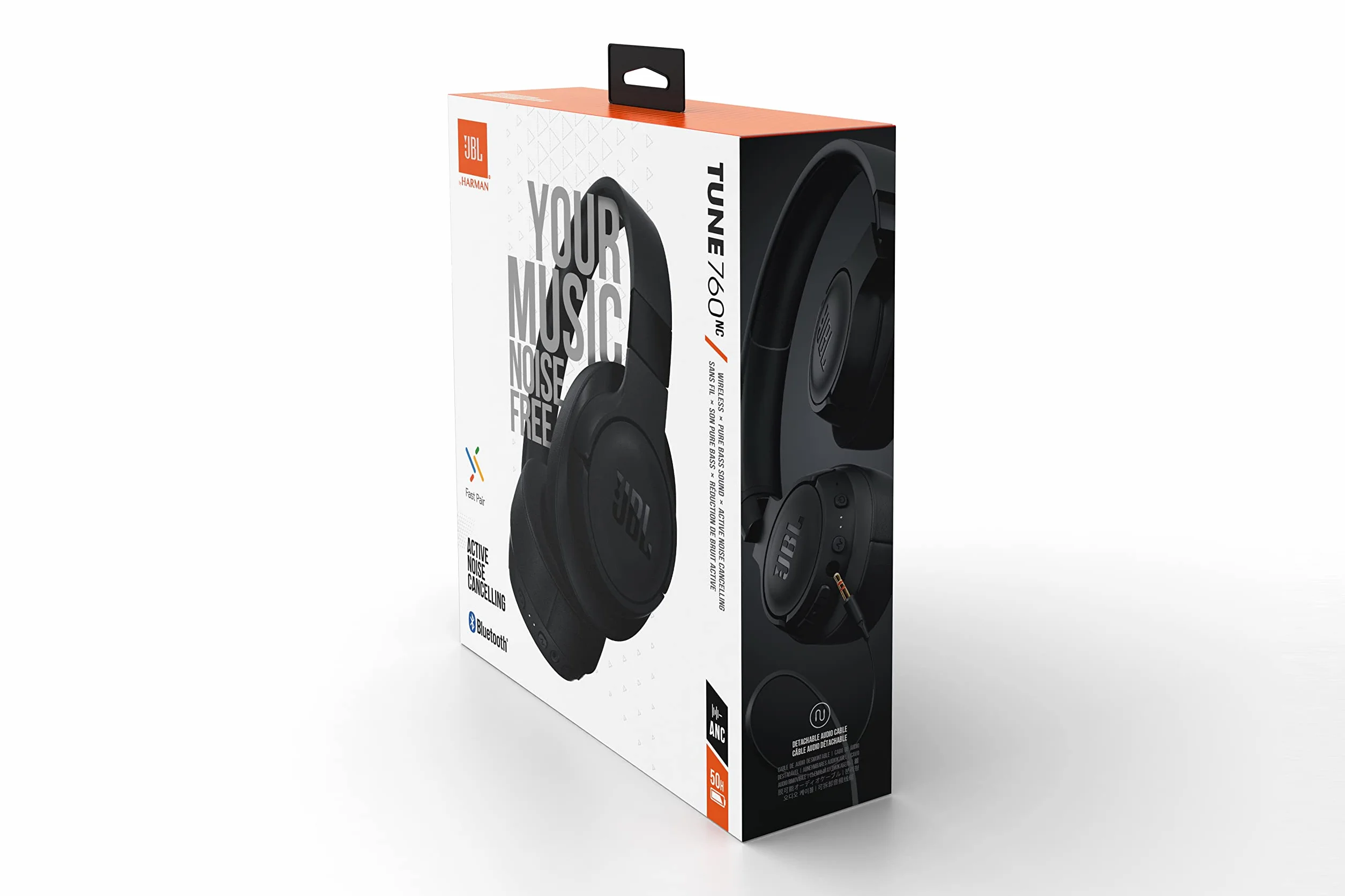 JBL Tune 760 NC, Cuffie Over-Ear Wireless Bluetooth con Cancellazione Attiva del Rumore, JBL Pure Bass, Cuffia Pieghevole Senza Fili, Fino a 50h di Autonomia, Nero