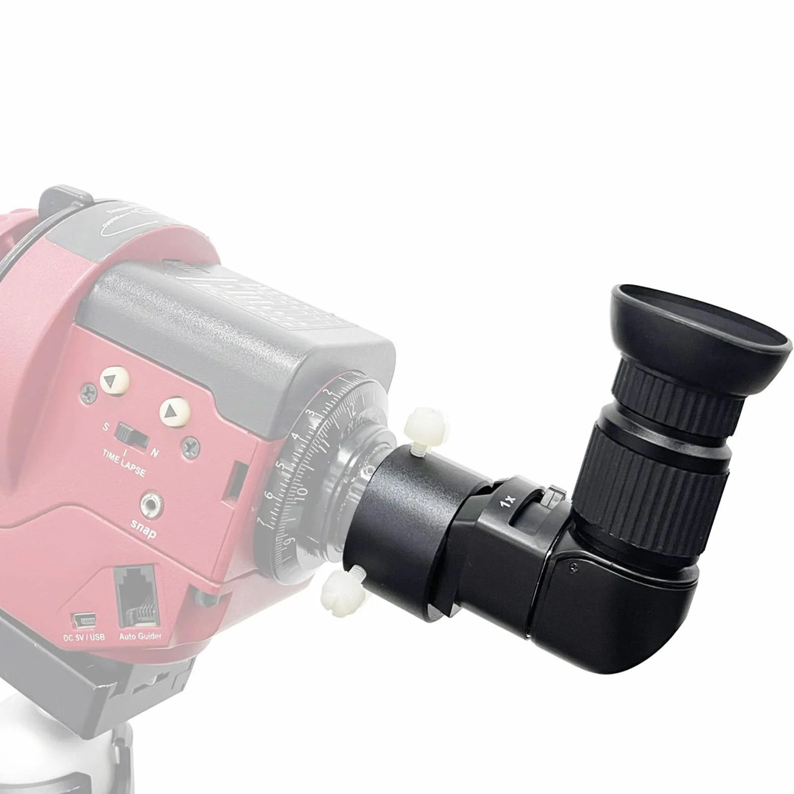 Visore ad angolo retto per cannocchiale polare con adattatore in metallo: cristallino e facile allineamento polare | Diottria integrata (zoom 1x-2x) - mirino a 90 gradi per fotocamera e telescopi
