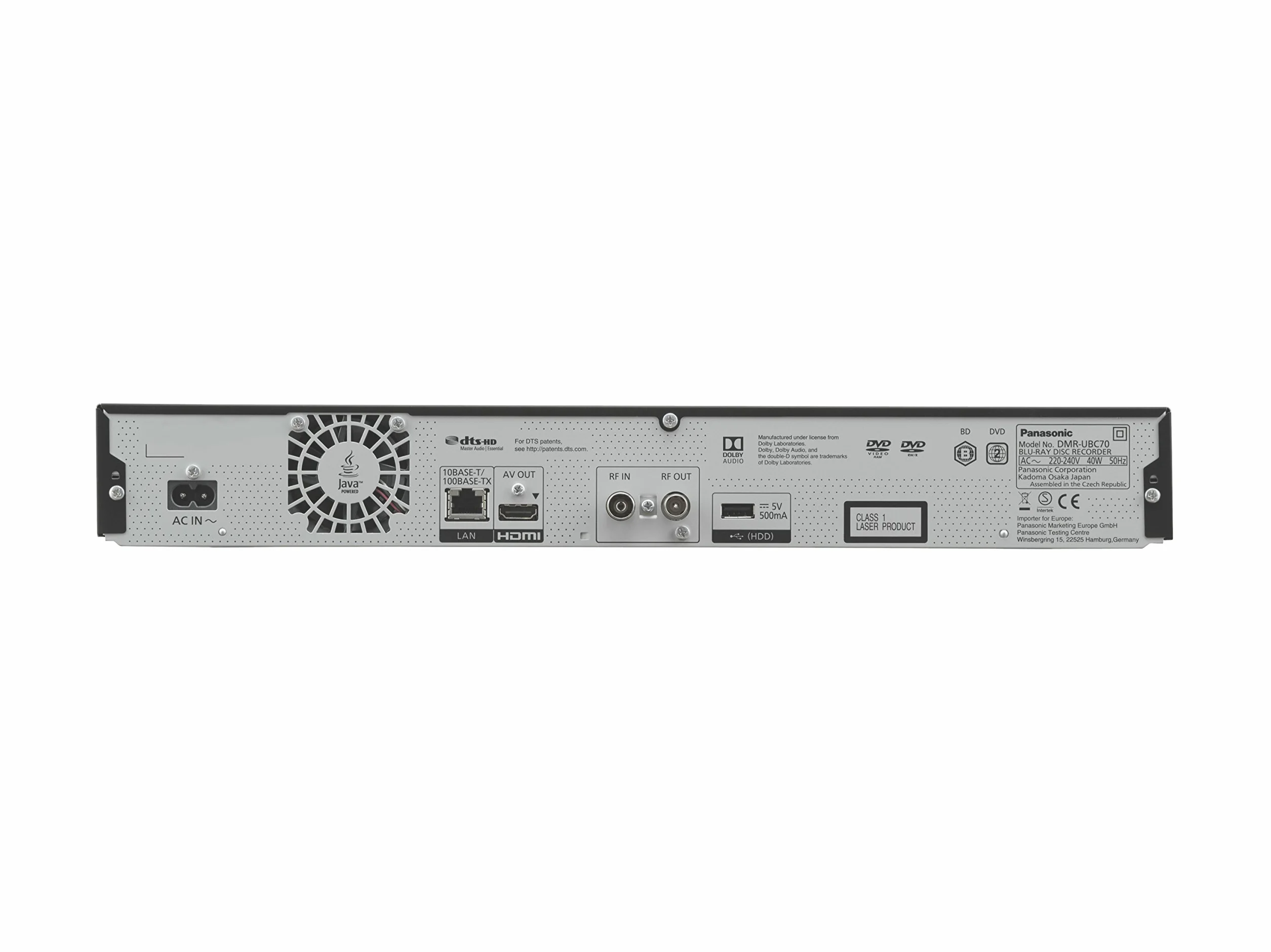 Panasonic DMR-UBC70EGK Registratore Blu-Ray Compatibilità 3D Nero