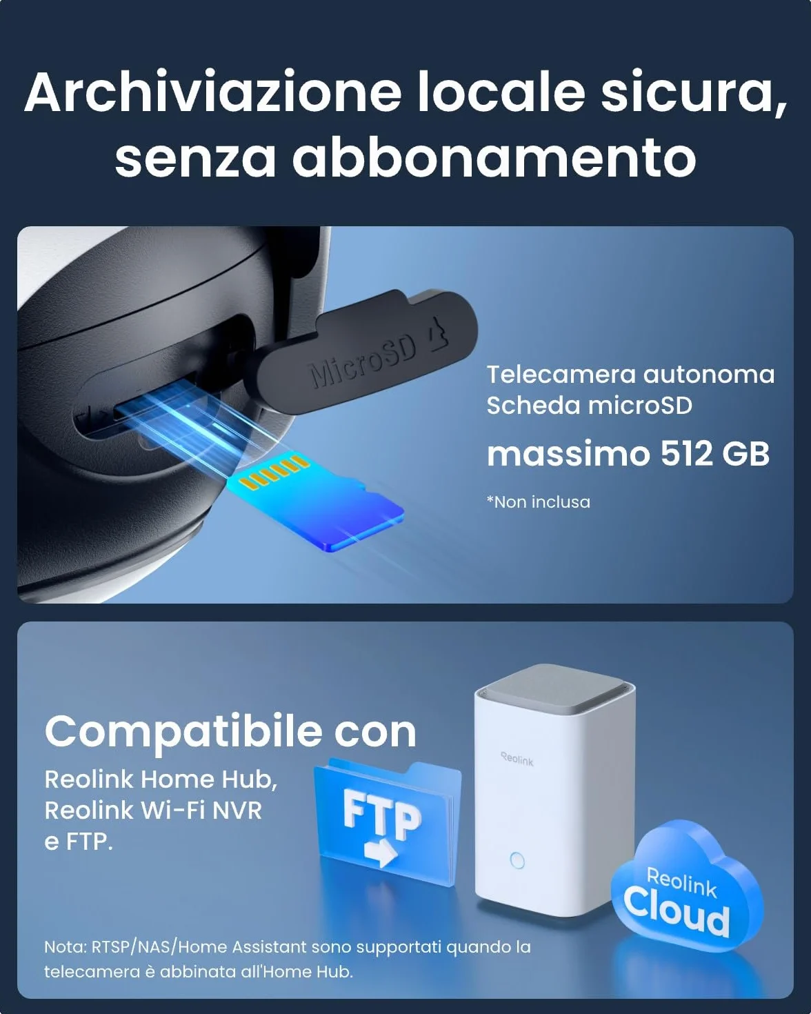 Reolink 4K Telecamera Wi-Fi Esterno con Batteria e Pannello Solare, 360° PTZ Senza Fili, 2,4/5 GHz WiFi, Rilevamento Uomo/Auto/Animale, 8MP Visione Notturna a Colori, Sirena/SD/Cloud, Argus PT Ultra