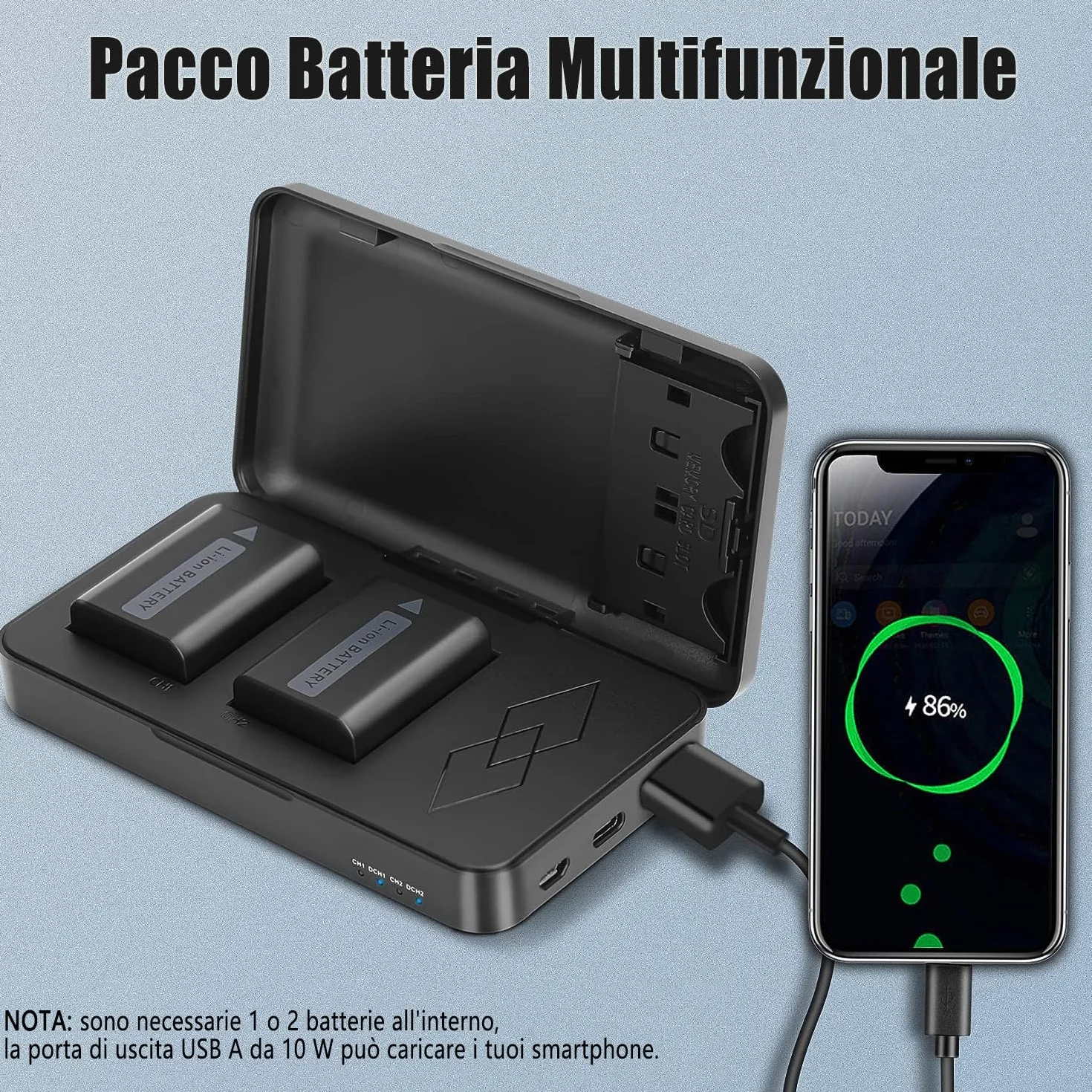 JYJZPB NP-FW50 Batteria di Ricambio e Caricabatteria per Sony ZV-E10 Alpha A6400L A6000 A6400 A6500 A6300 A6100 A7 A7II A7RII A7SII A7S A7S2 A7R A7R2 A5100