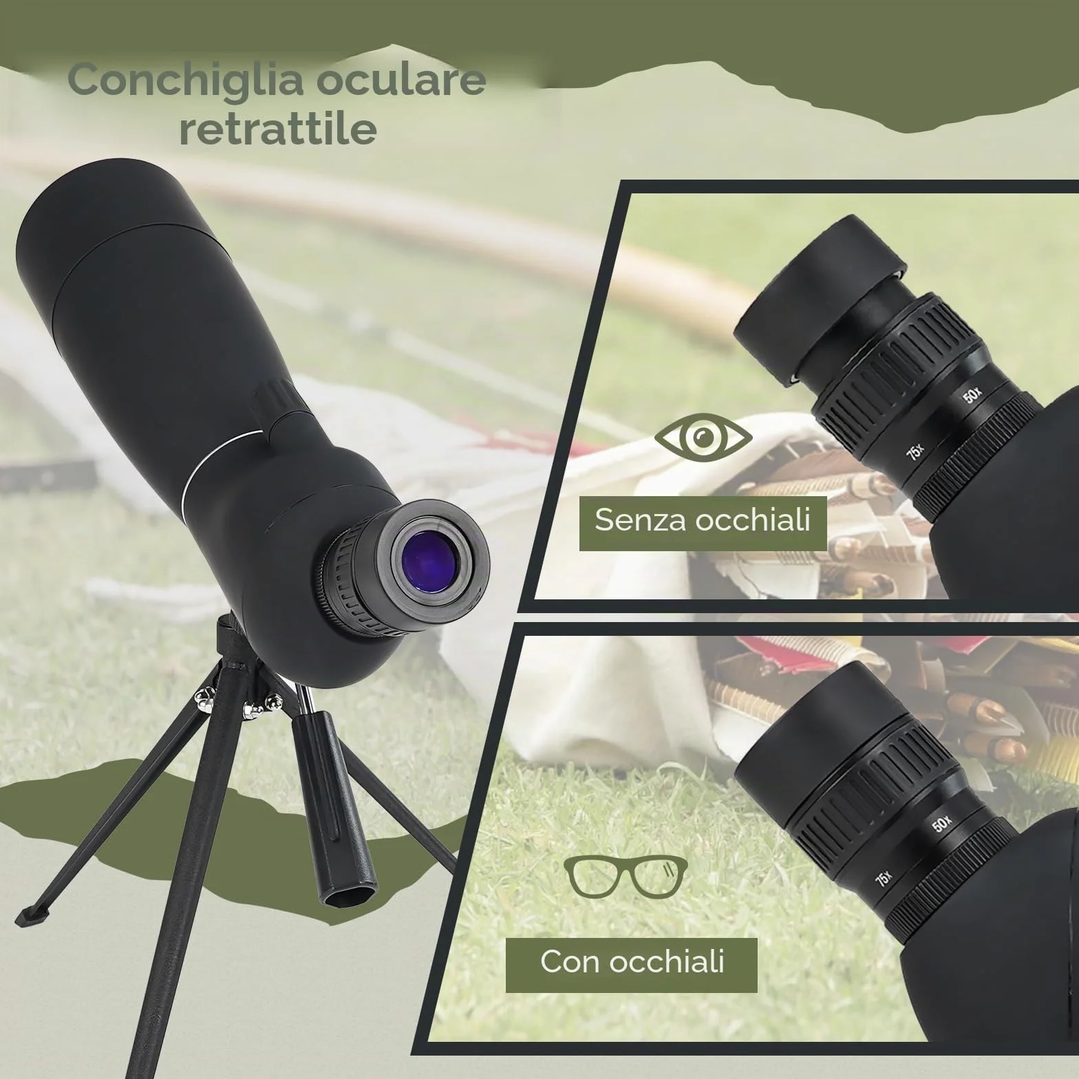 Svbony SV28PLUS Cannocchiale con Treppiedi Smartphone Adapter, 25-75x70mm con A5 Rosso Bordeaux FMC BAK4 IP65, Telescopi Spotting Scope per Adulti tiro a segno Tiro con l'arco Birdwatching