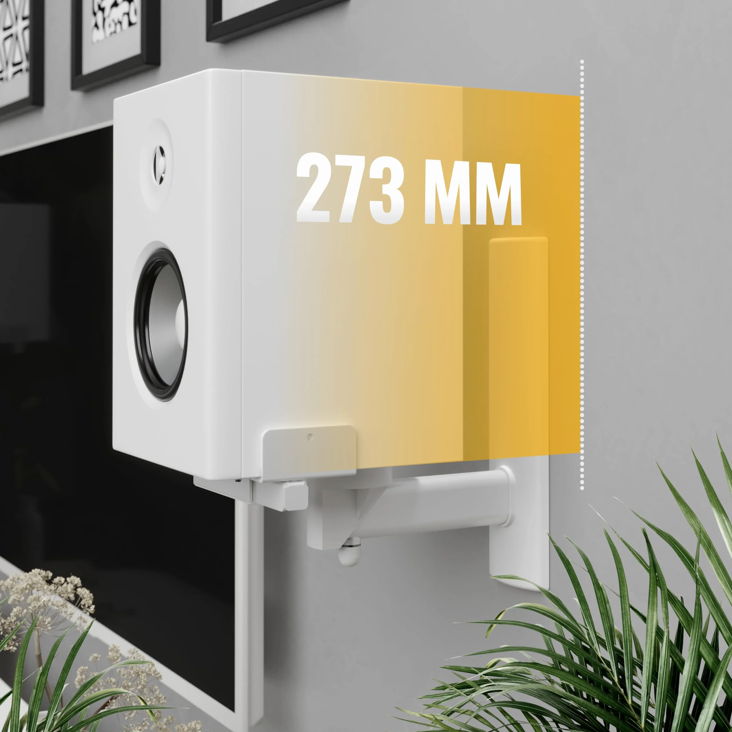RICOO Supporto altoparlanti parete LH023-W Girevole Inclinabile Braccio muro Wall Mount casse altoparlante WLAN airplay Speaker Bianco 2 pezzi