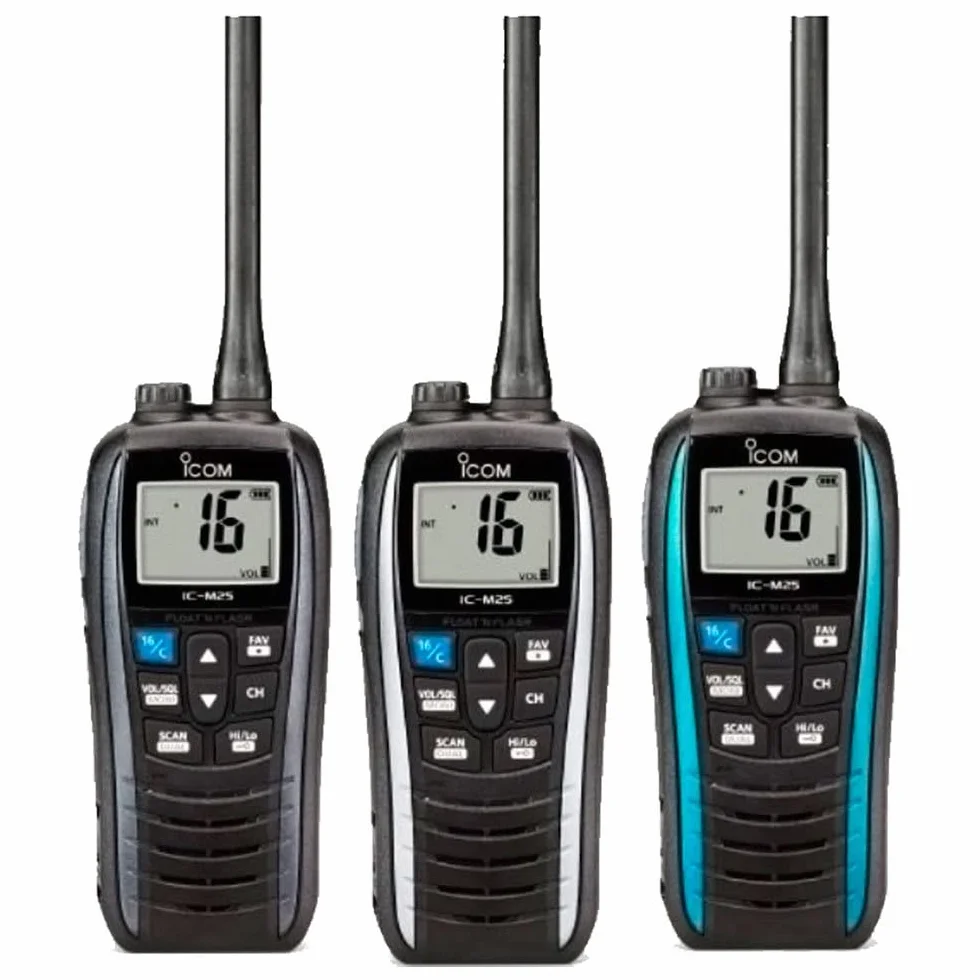 Icom M25 - Ricetrasmettitore VHF palmare nautico, impermeabile, blu