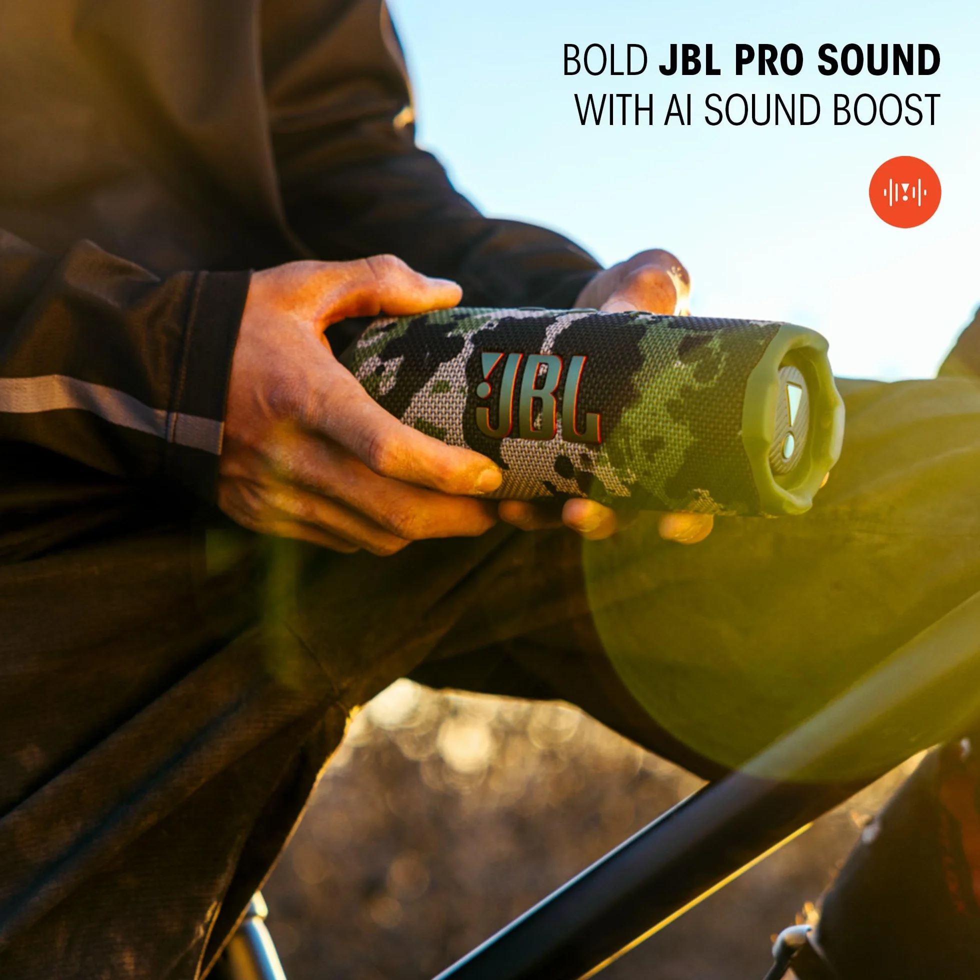 JBL Flip 7 Speaker Bluetooth Portatile Wireless, 16 Ore di Autonomia, Impermeabile IP68, Resistente alla Polvere e Antiurto, Suono JBL Pro con AI Boost, Connessione Multi-Speaker Auracast, Nero