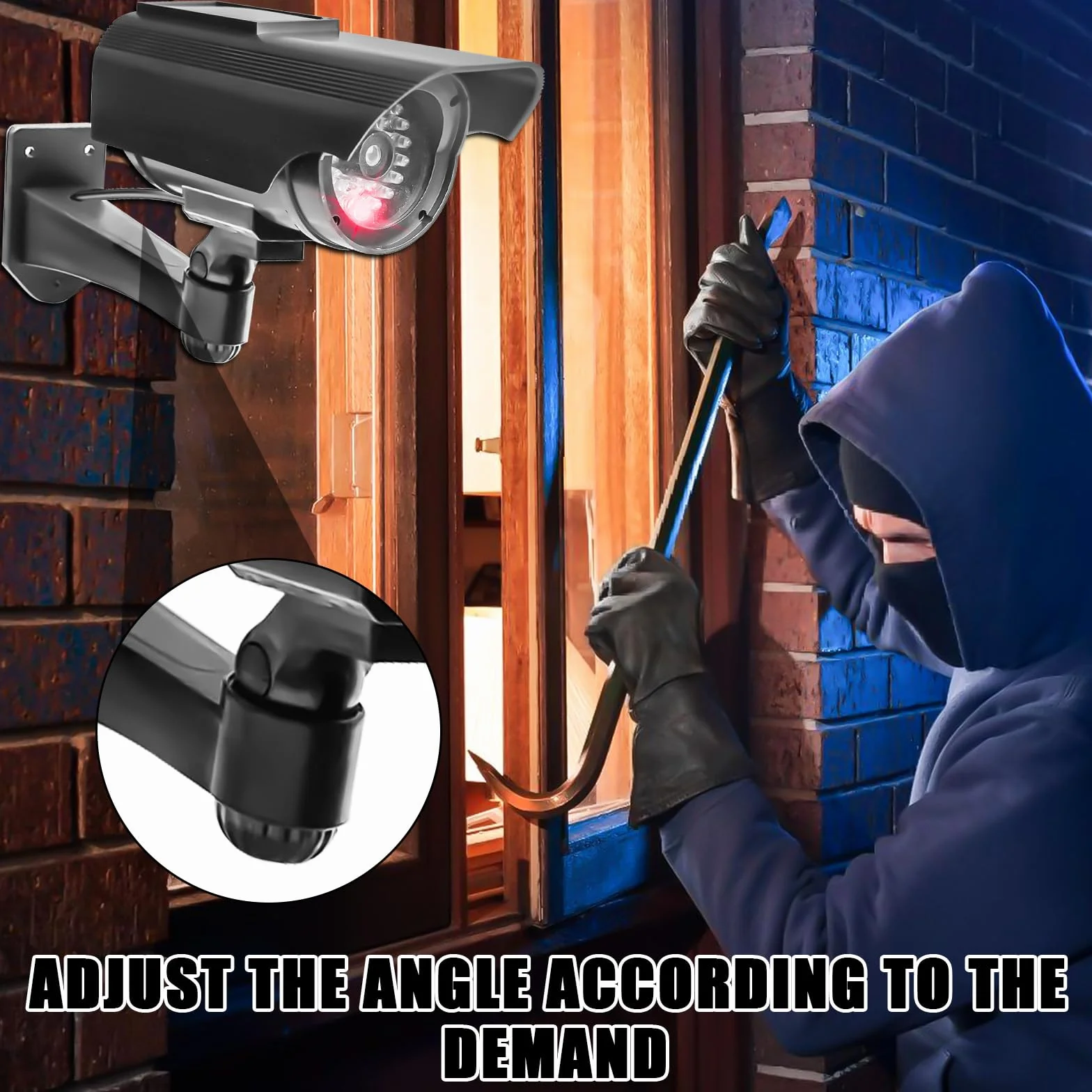 Telecamera di sorveglianza finta solare 4 pezzi con LED lampeggiante per esterno parete soffitto