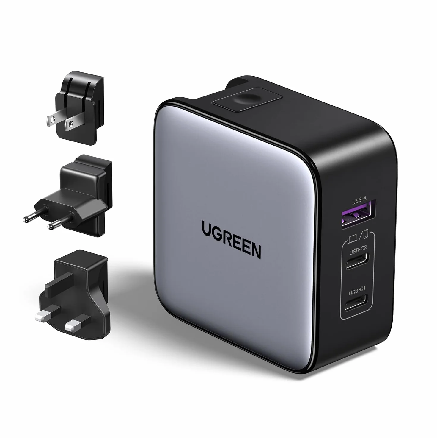 UGREEN Nexode 65W Caricatore da Viaggio con Adattatori Universali Internazionale Compatibile MacBook Pro Air iPad iPhone 17 Pro Max Air 16 15 14 13 Galaxy S26 25 24 Pixel 10 Pro