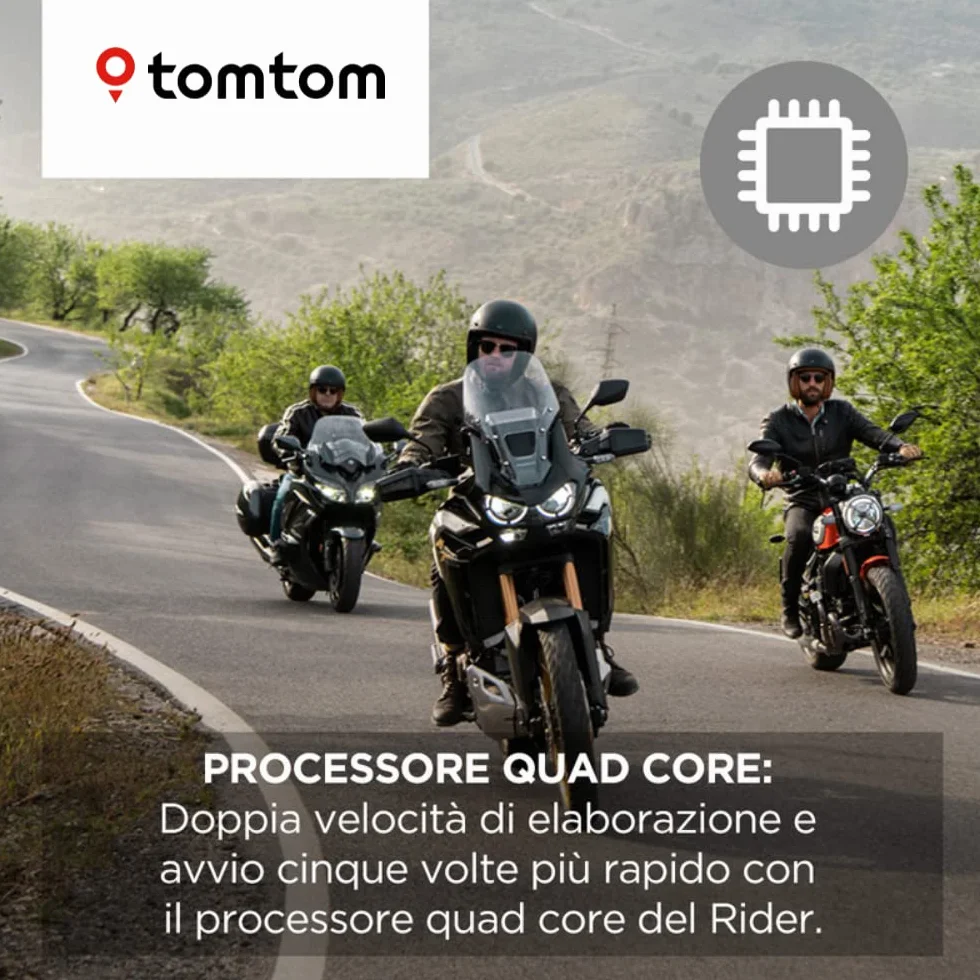 TomTom Navigatore Satellitare per Moto Rider 500 (Mappe Europa 49 Paesi, Percorsi Tortuosi e Collinari per Moto, Aggiornamenti Tramite Wi-Fi, Avvisi Traffico e Autovelox)