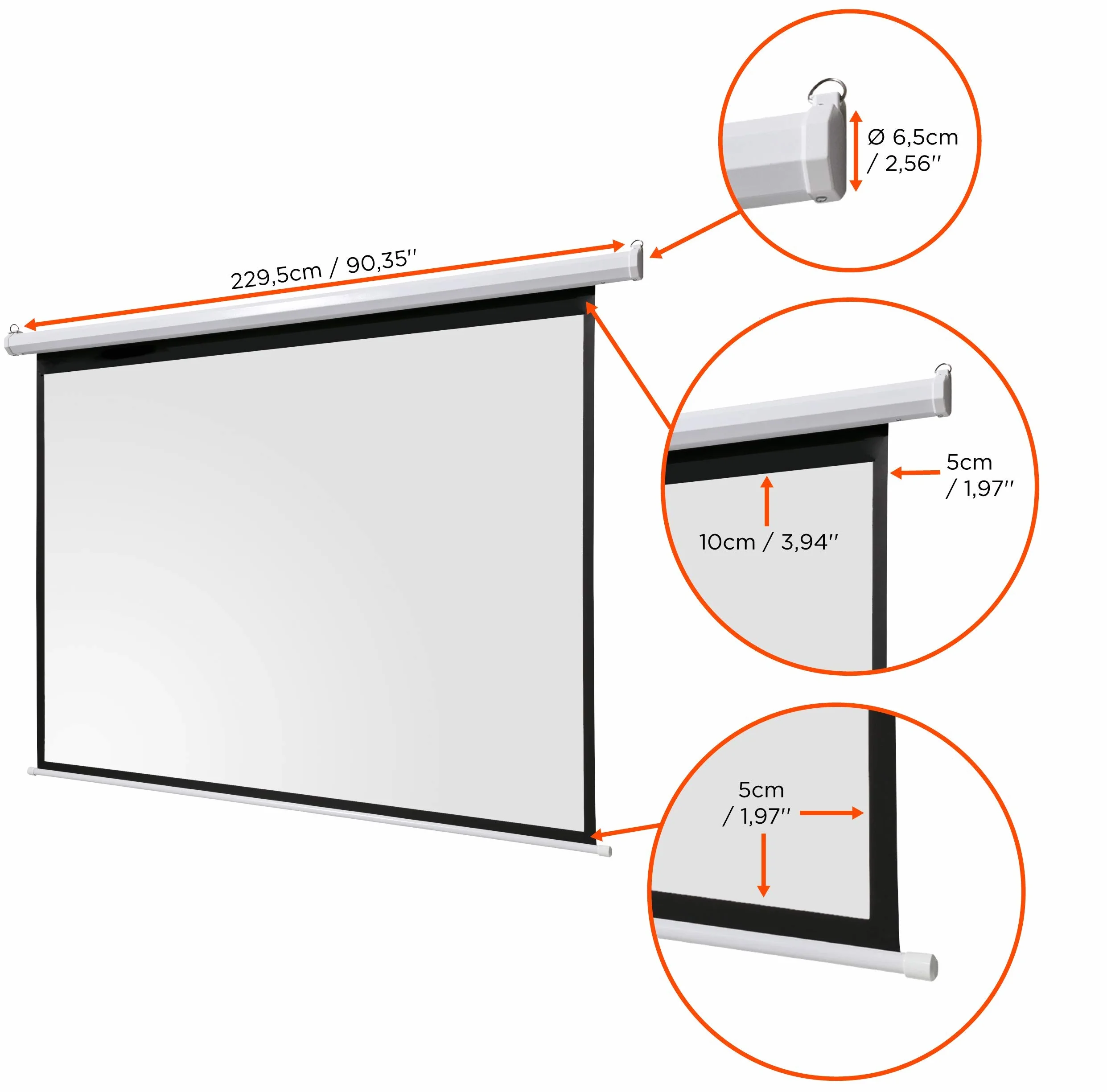 Celexon ivolum Motorleinwand 200 x 150cm,Heimkino-Leinwand